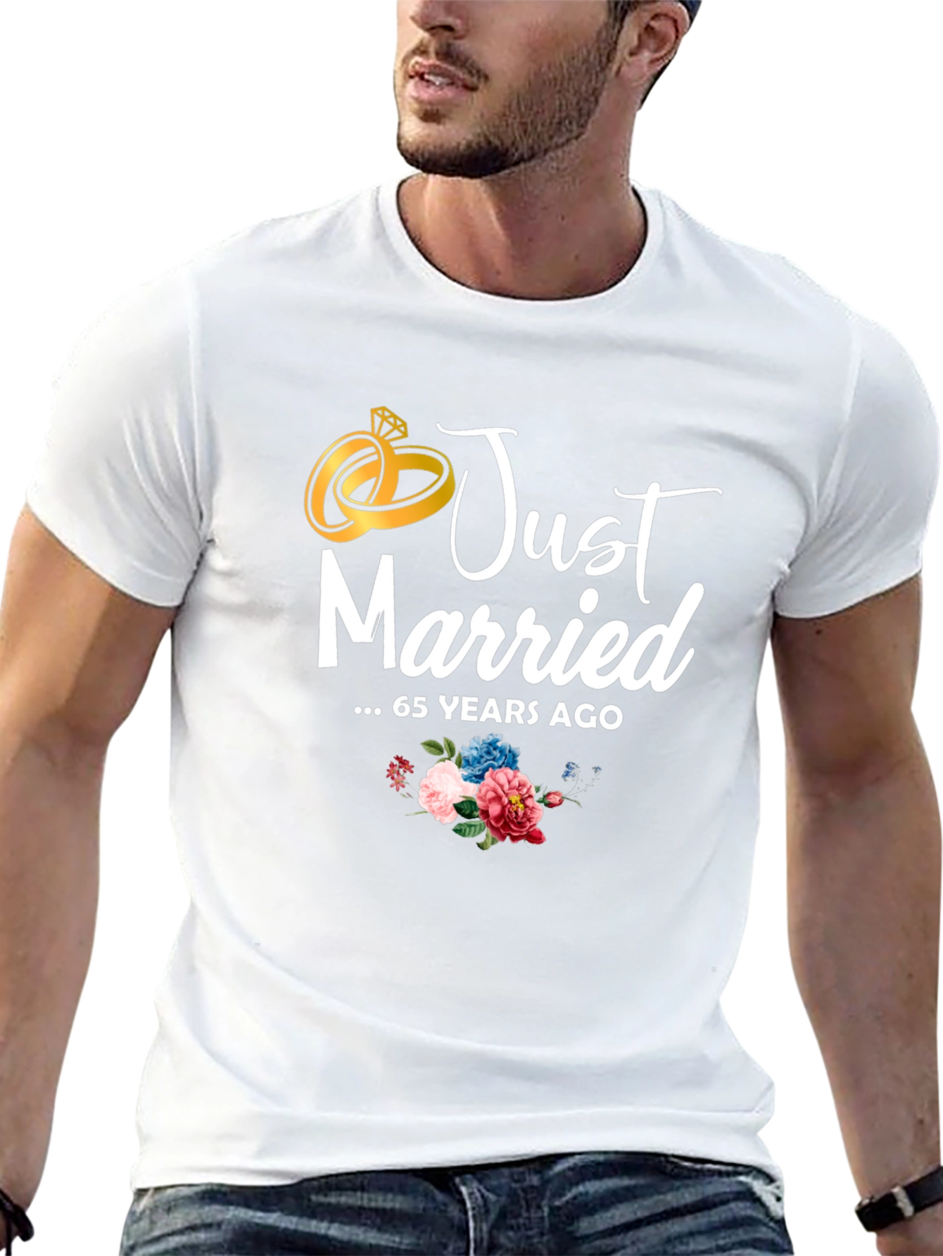 Just Married 65 Years Ago Anniversary T-Shirt