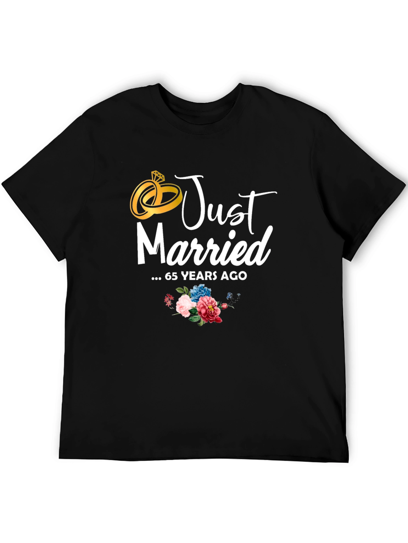Just Married 65 Years Ago Anniversary T-Shirt
