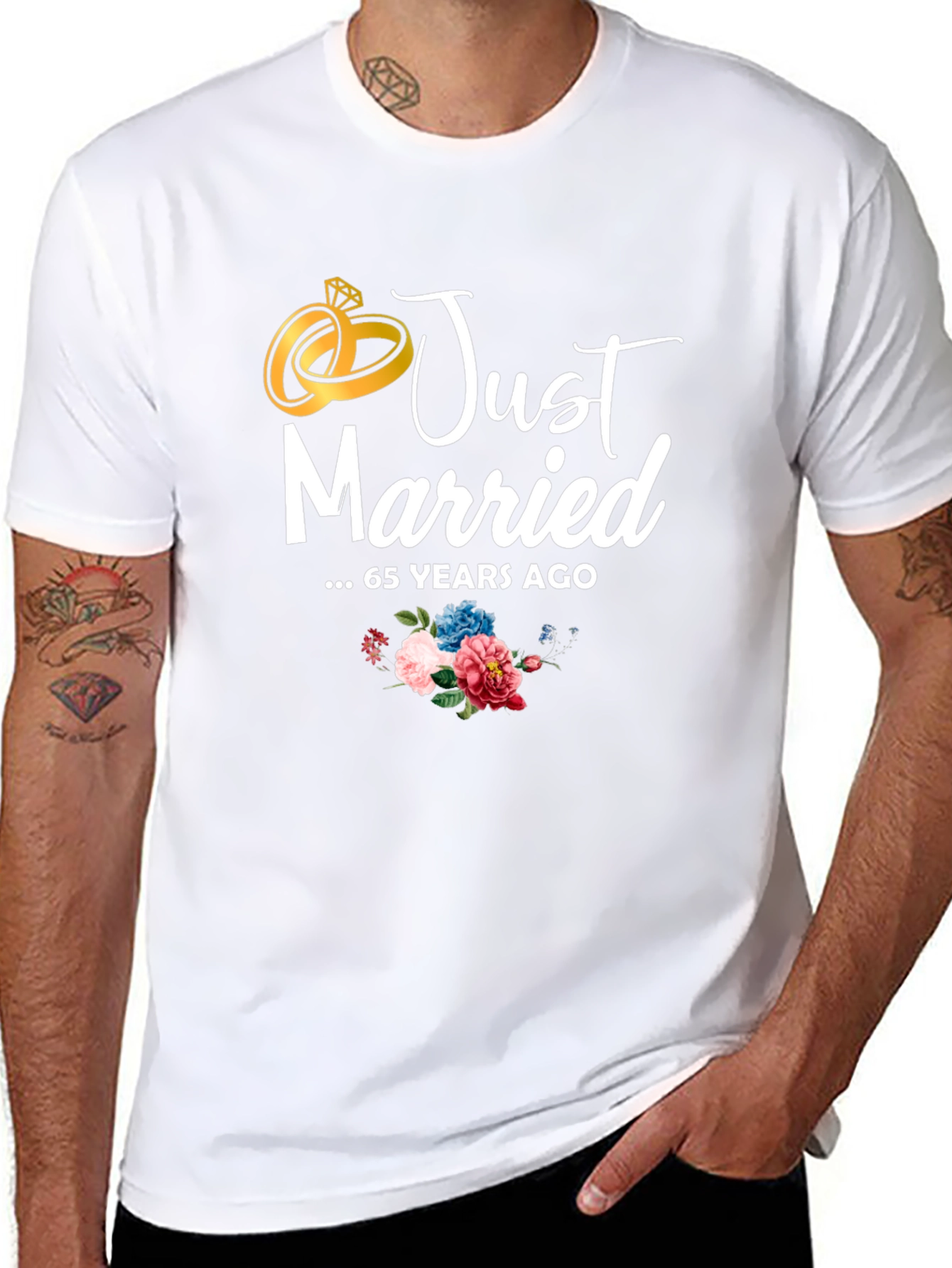Just Married 65 Years Ago Anniversary T-Shirt