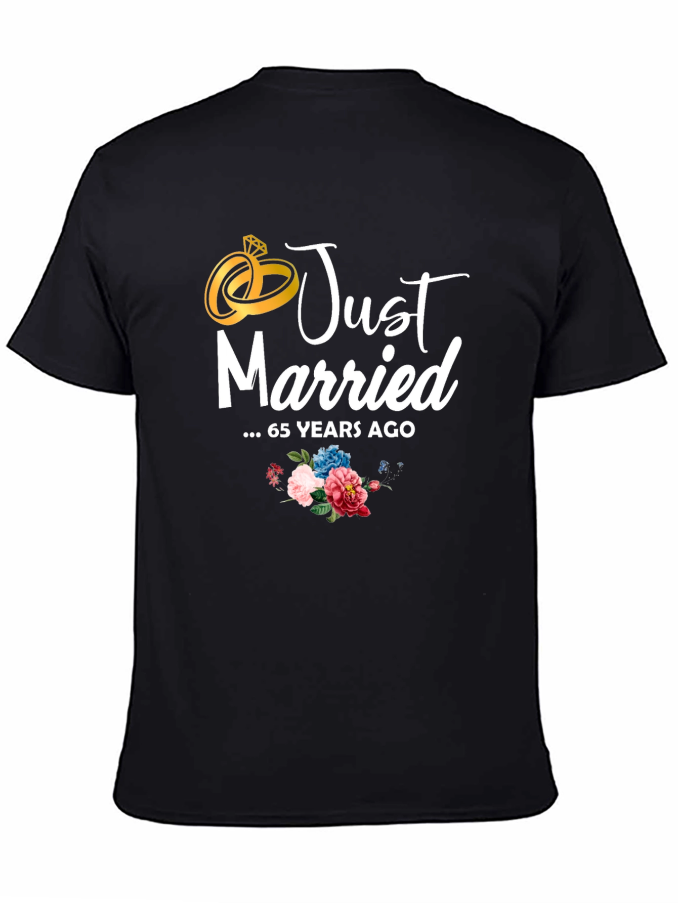 Just Married 65 Years Ago Anniversary T-Shirt