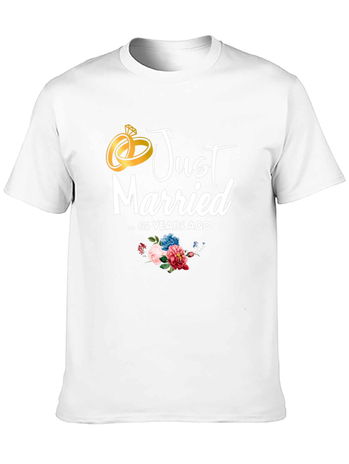 Just Married 65 Years Ago Anniversary T-Shirt