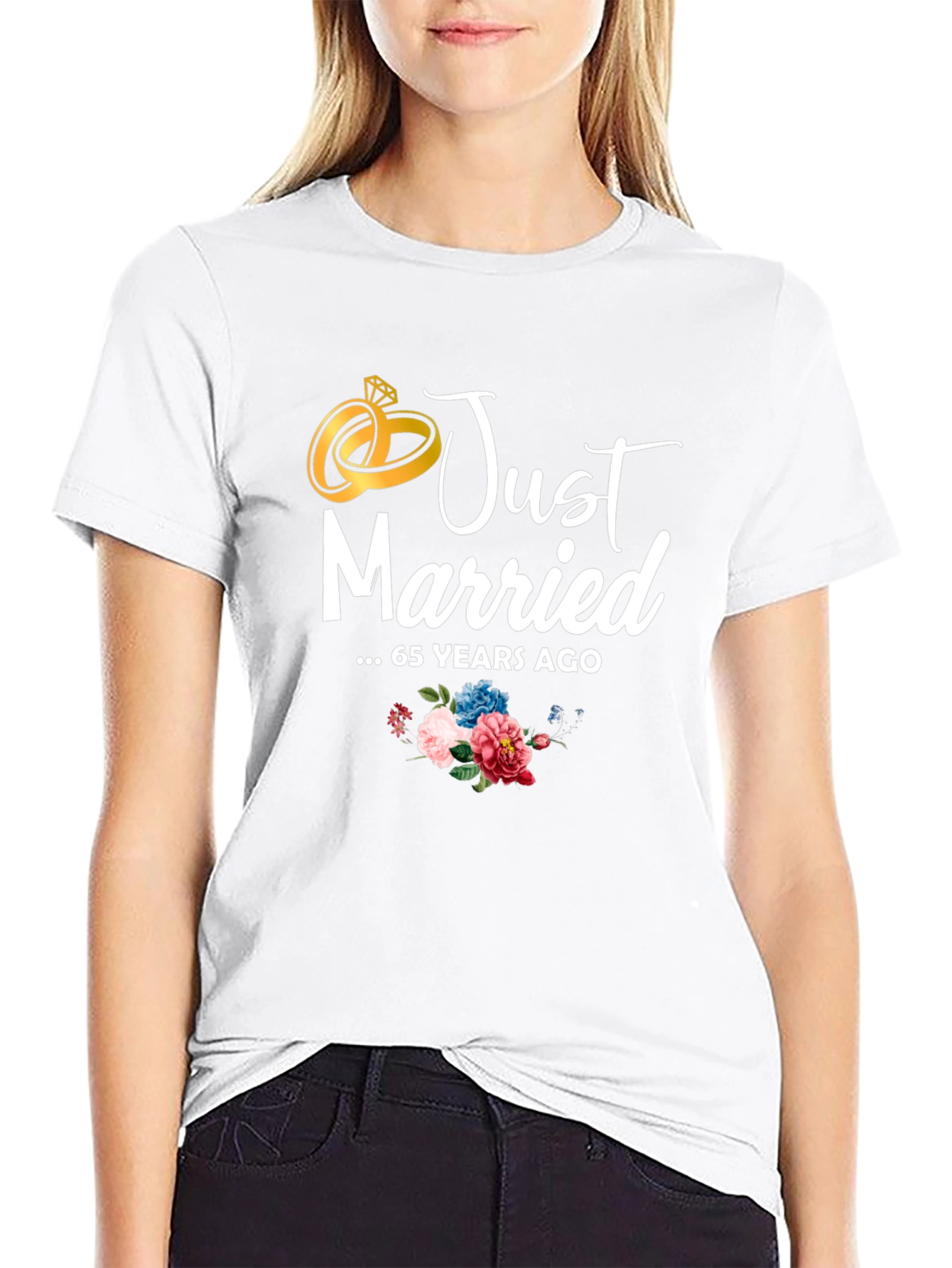 Just Married 65 Years Ago Anniversary T-Shirt