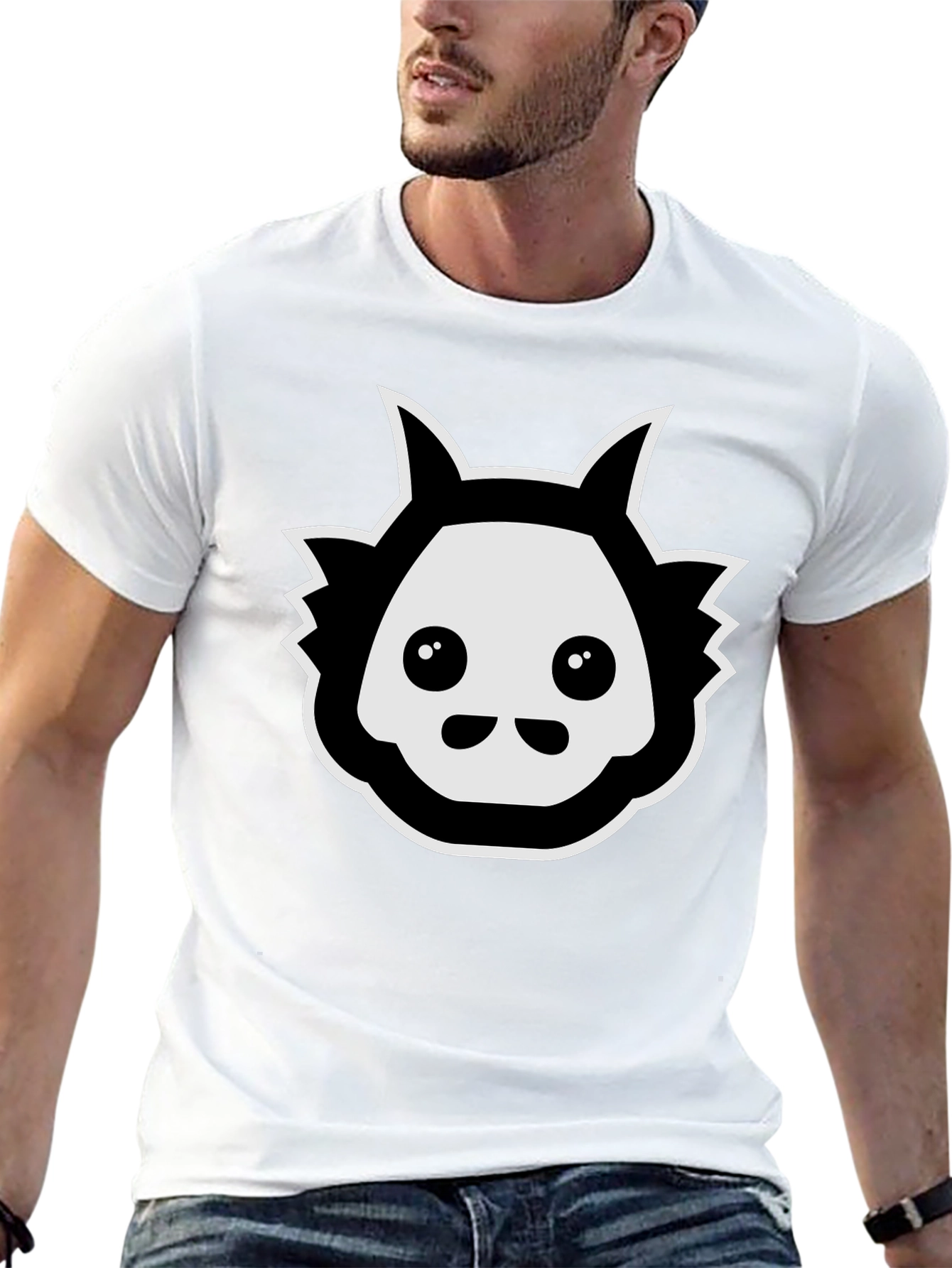 Cool Graphic Tee - Black Cartoon Creature T-Shirt