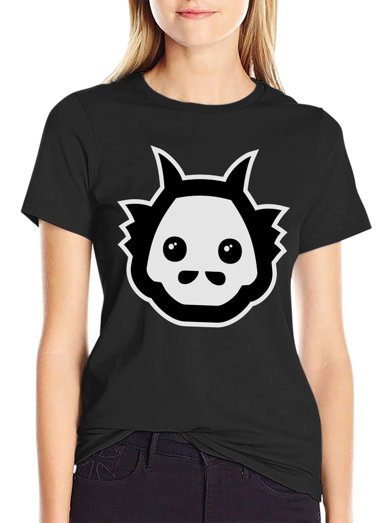 Cool Graphic Tee - Black Cartoon Creature T-Shirt