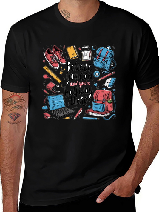 Believe You Can T-Shirt Back to School Black Cotton Tee