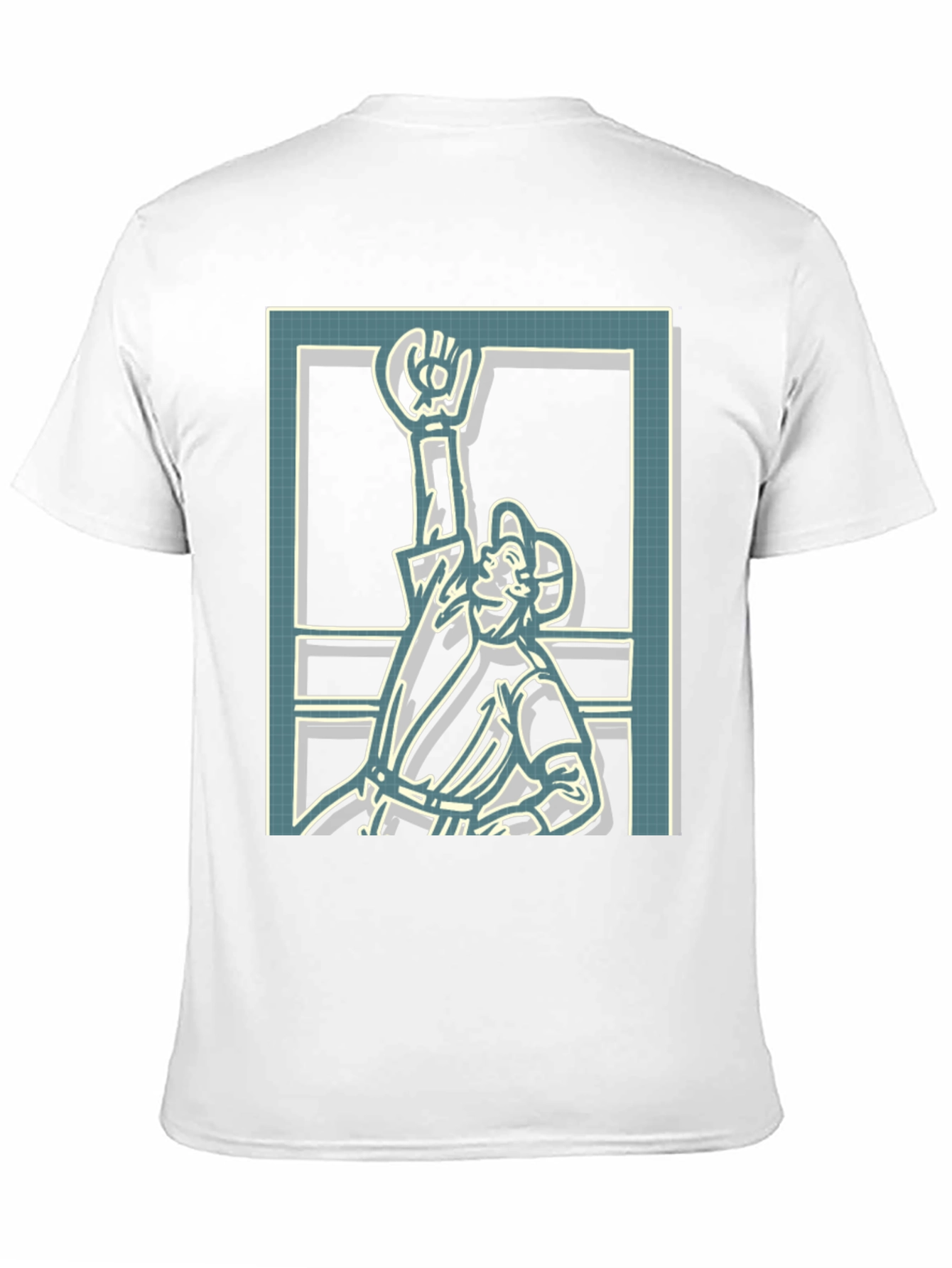 Retro Graphic Tee - Framed Baseball Player