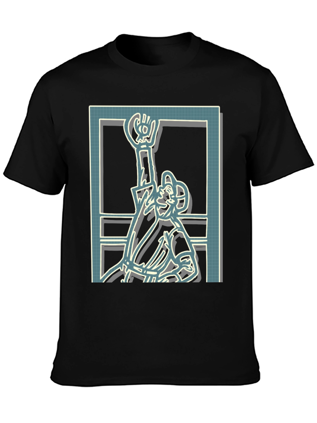 Retro Graphic Tee - Framed Baseball Player