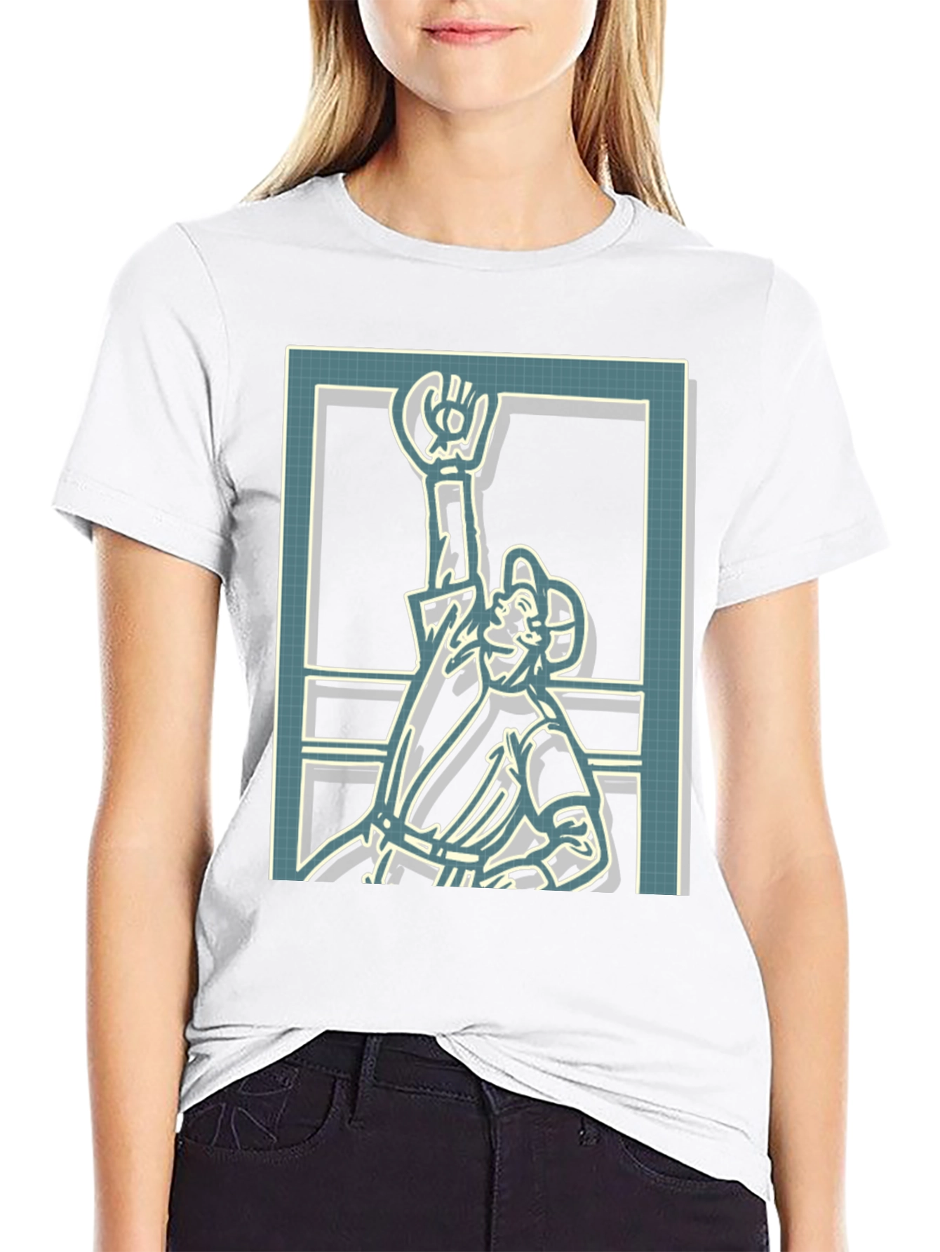 Retro Graphic Tee - Framed Baseball Player