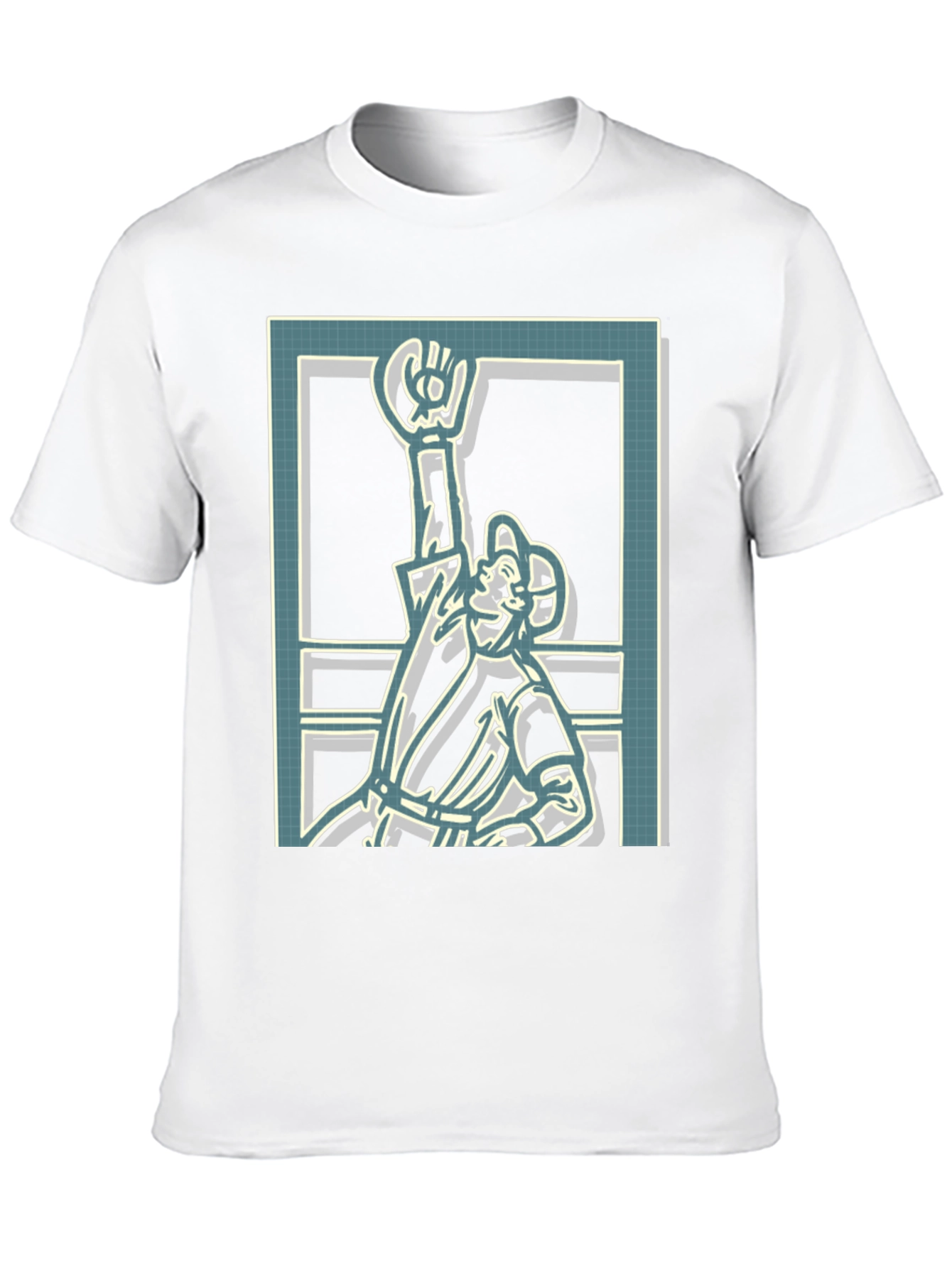 Retro Graphic Tee - Framed Baseball Player