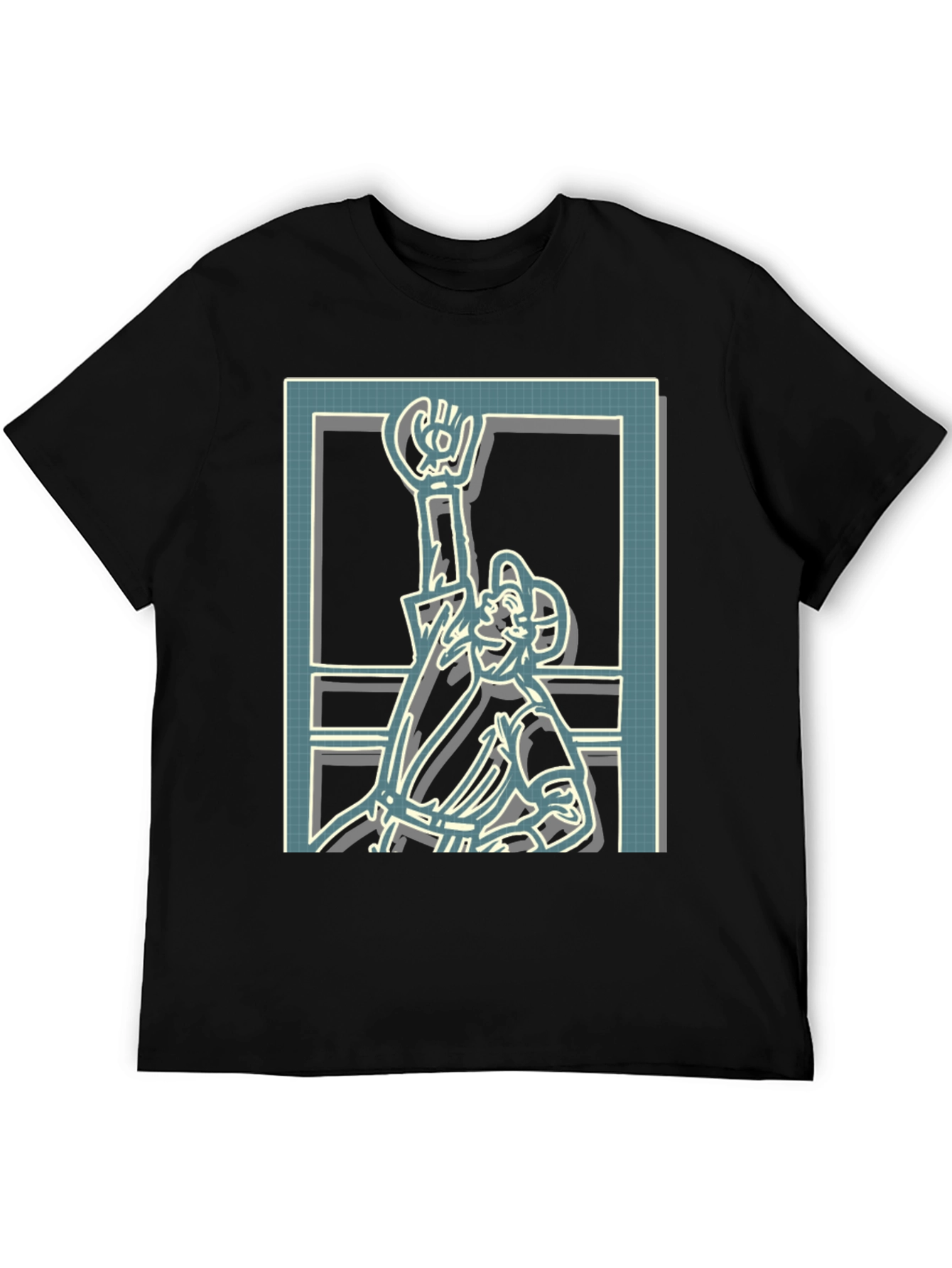 Retro Graphic Tee - Framed Baseball Player