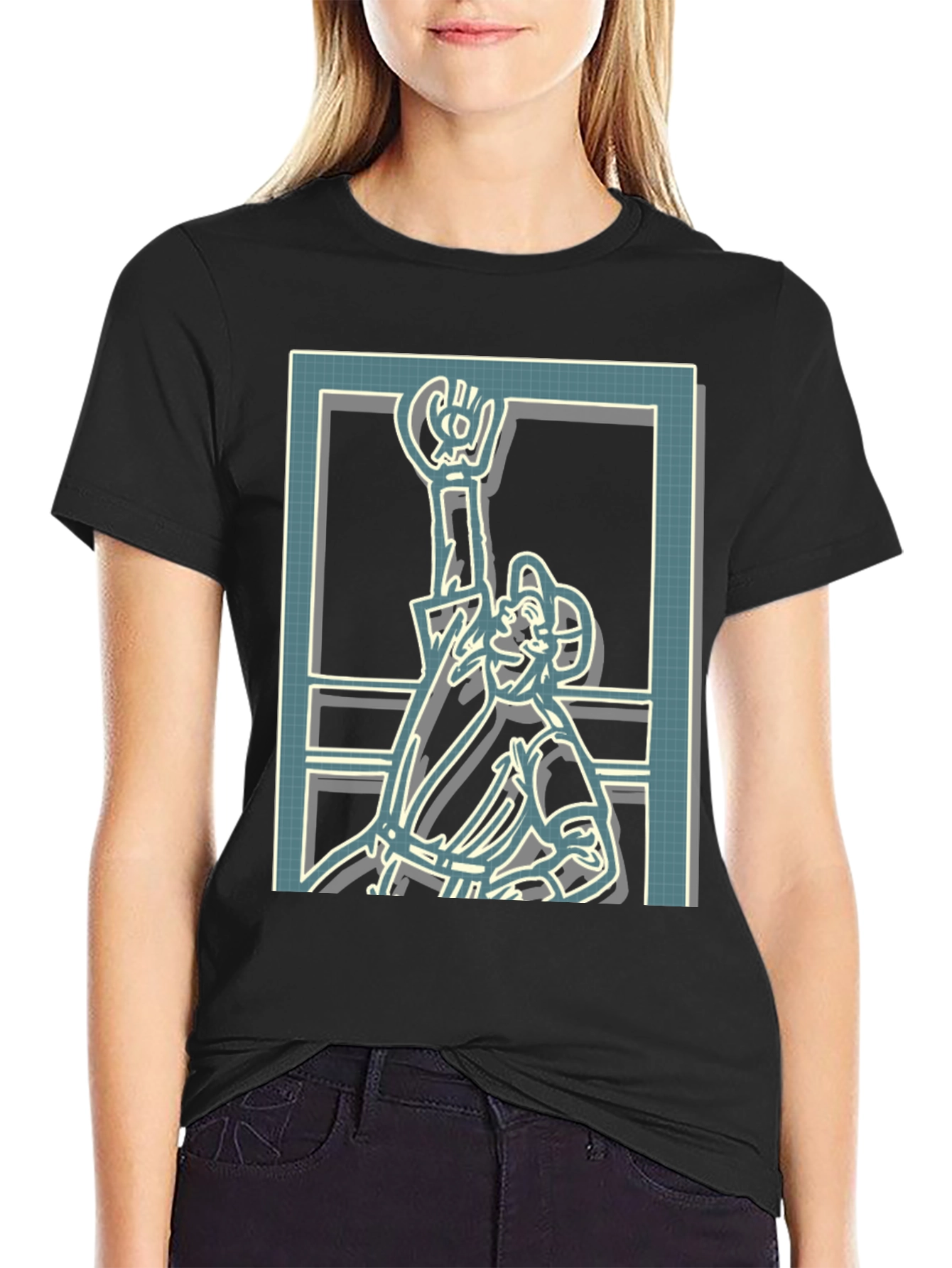 Retro Graphic Tee - Framed Baseball Player