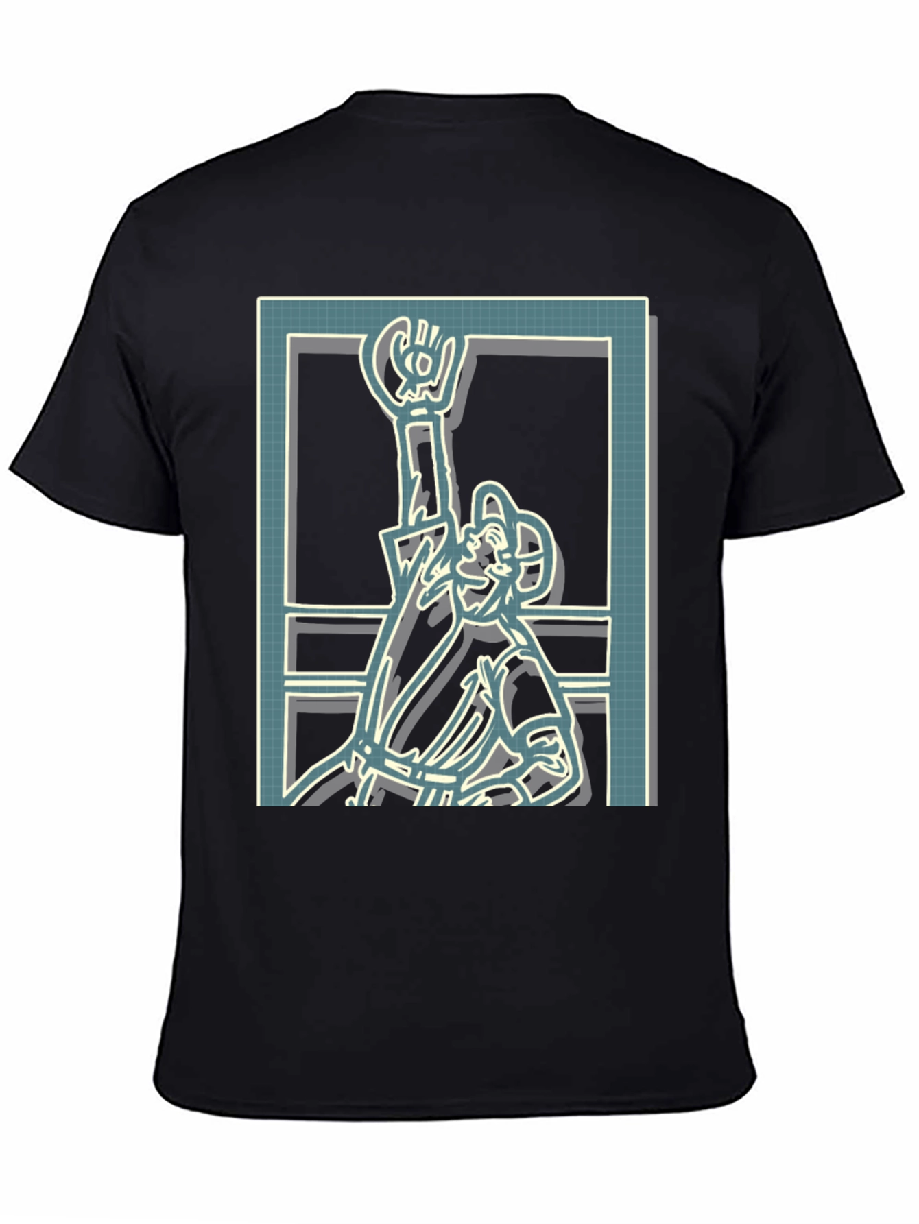 Retro Graphic Tee - Framed Baseball Player