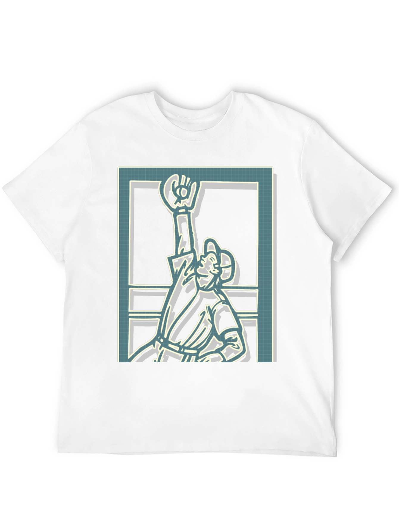Retro Graphic Tee - Framed Baseball Player