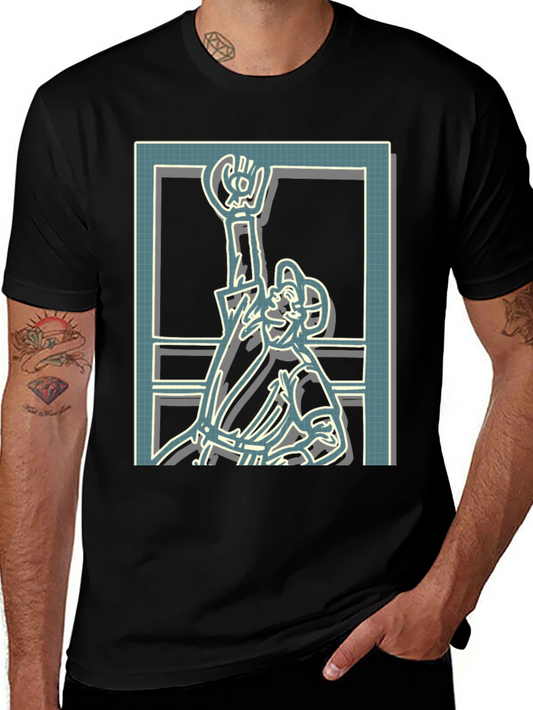 Retro Graphic Tee - Framed Baseball Player