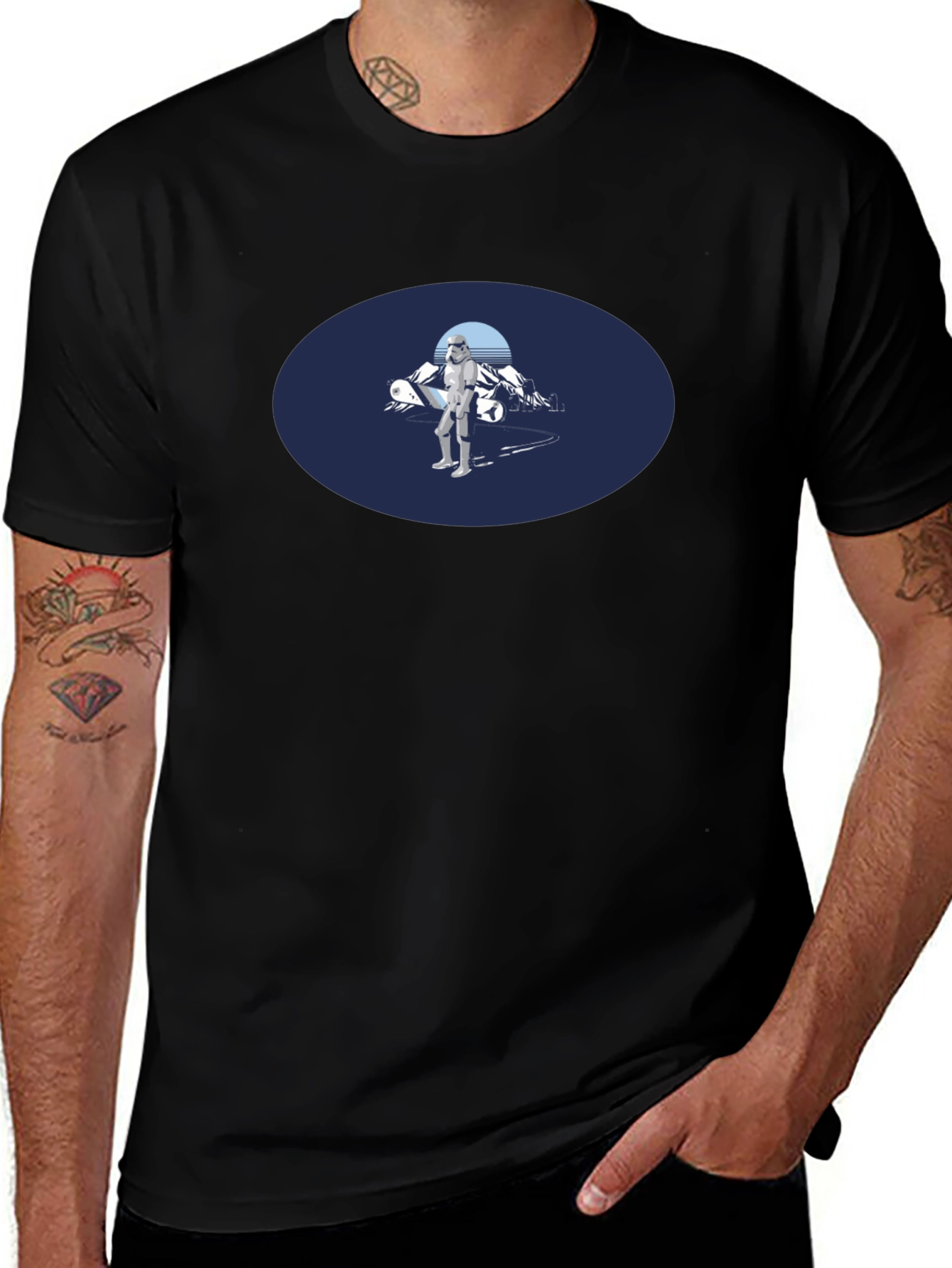 Stormtrooper Snowboarding Black Tee