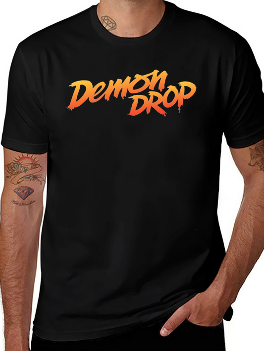 Demon Drop Graphic Tee - Stylish Black Cotton T-Shirt