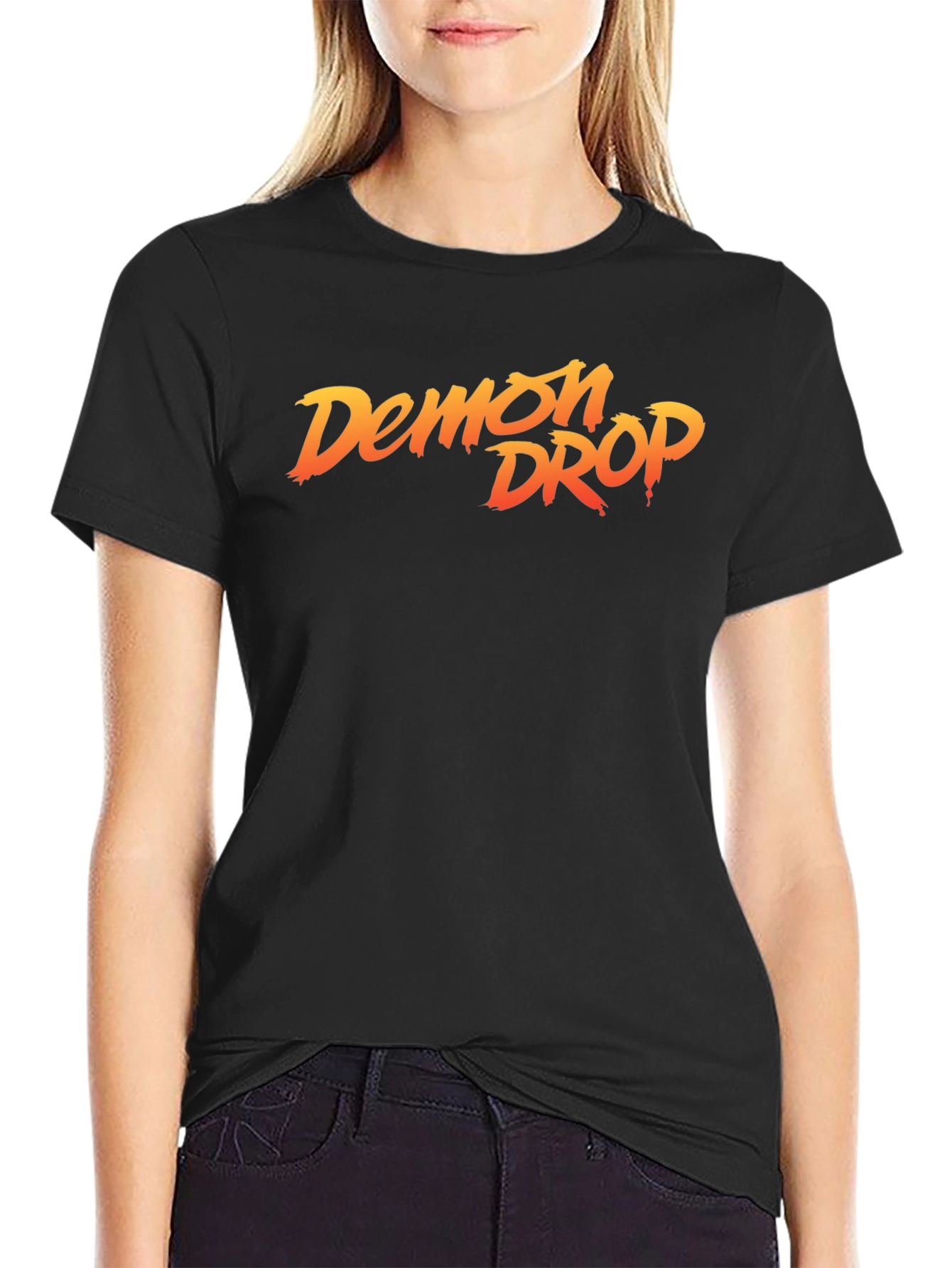 Demon Drop Graphic Tee - Stylish Black Cotton T-Shirt