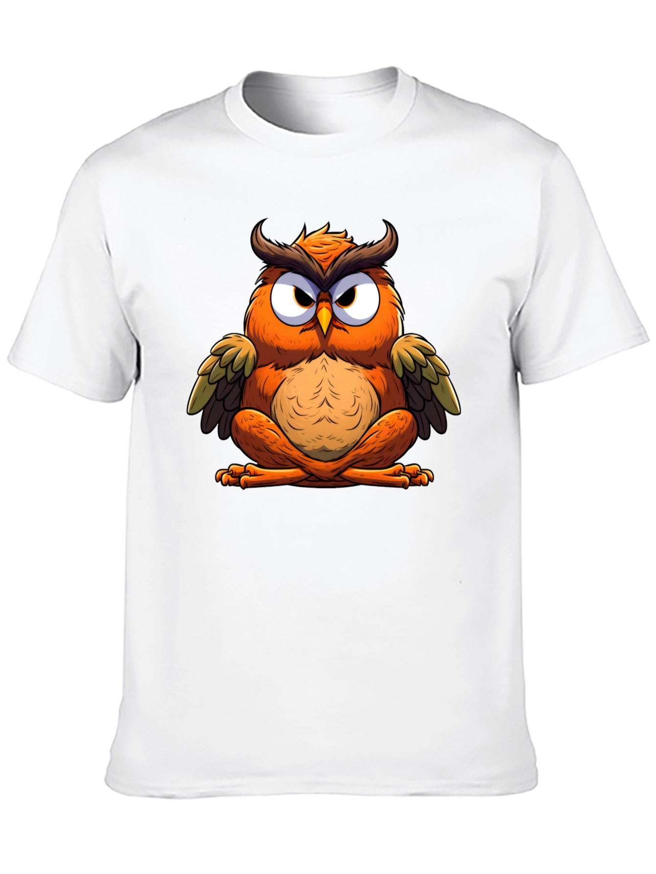 Cool Owl Graphic Tee - Black Cotton Blend