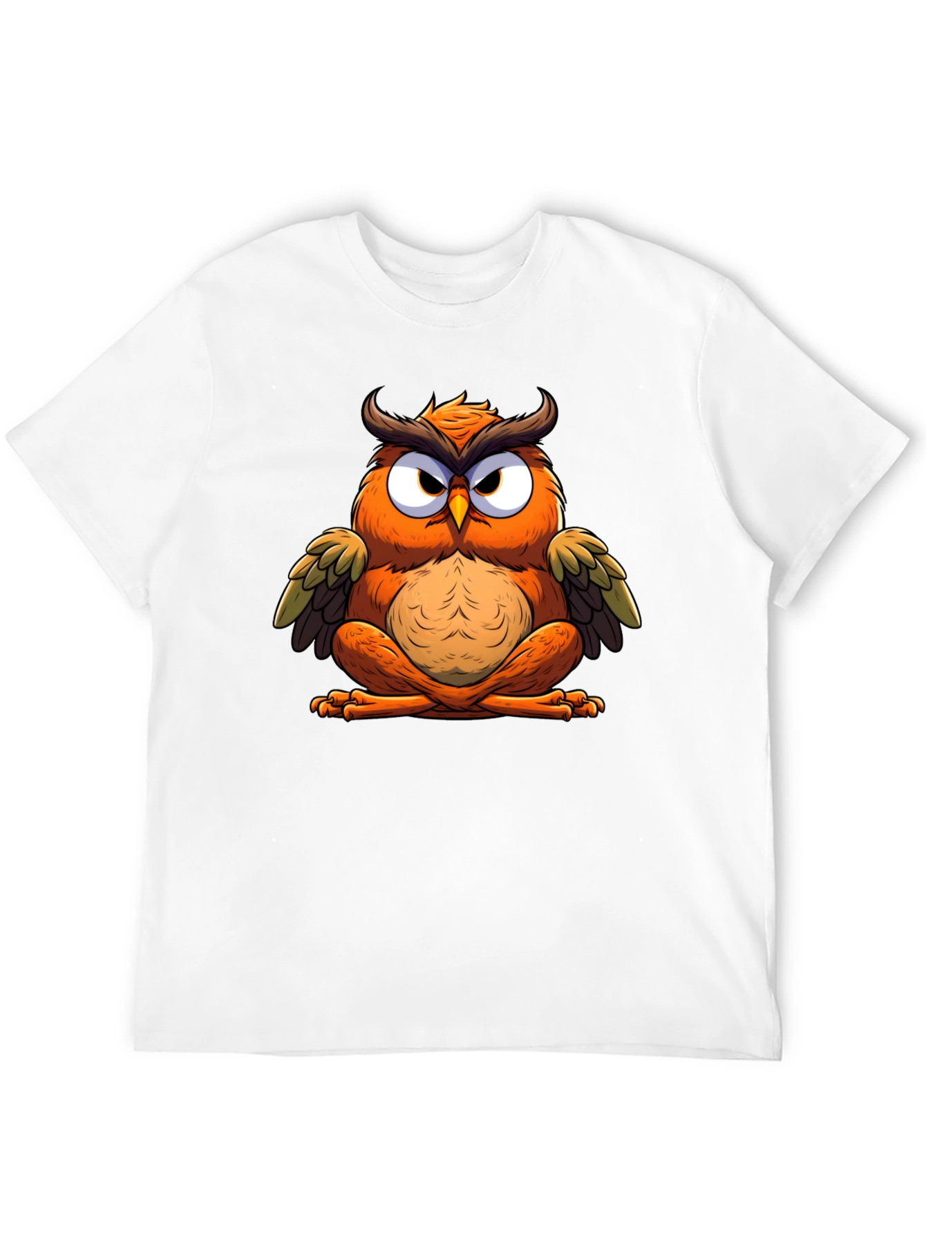 Cool Owl Graphic Tee - Black Cotton Blend