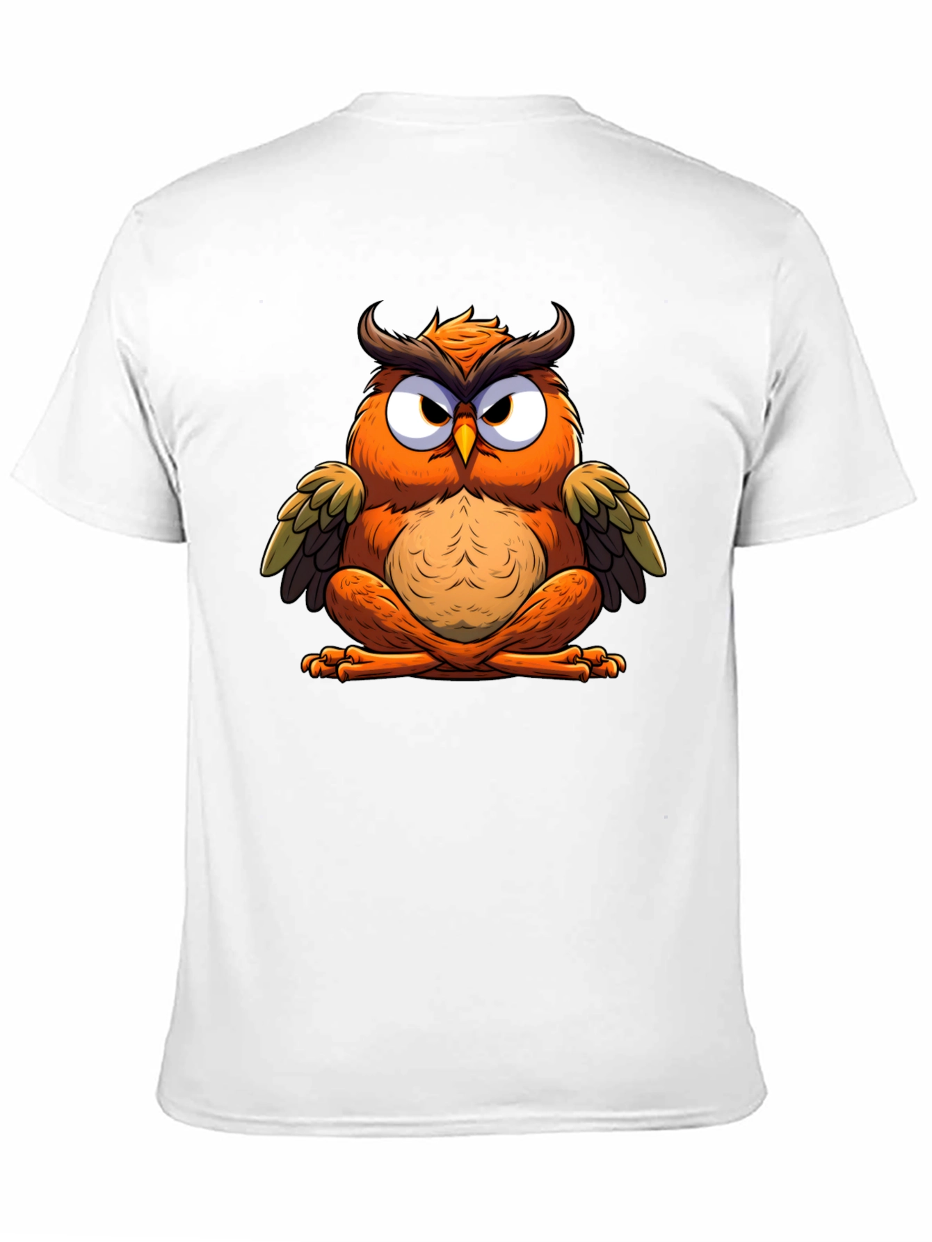 Cool Owl Graphic Tee - Black Cotton Blend