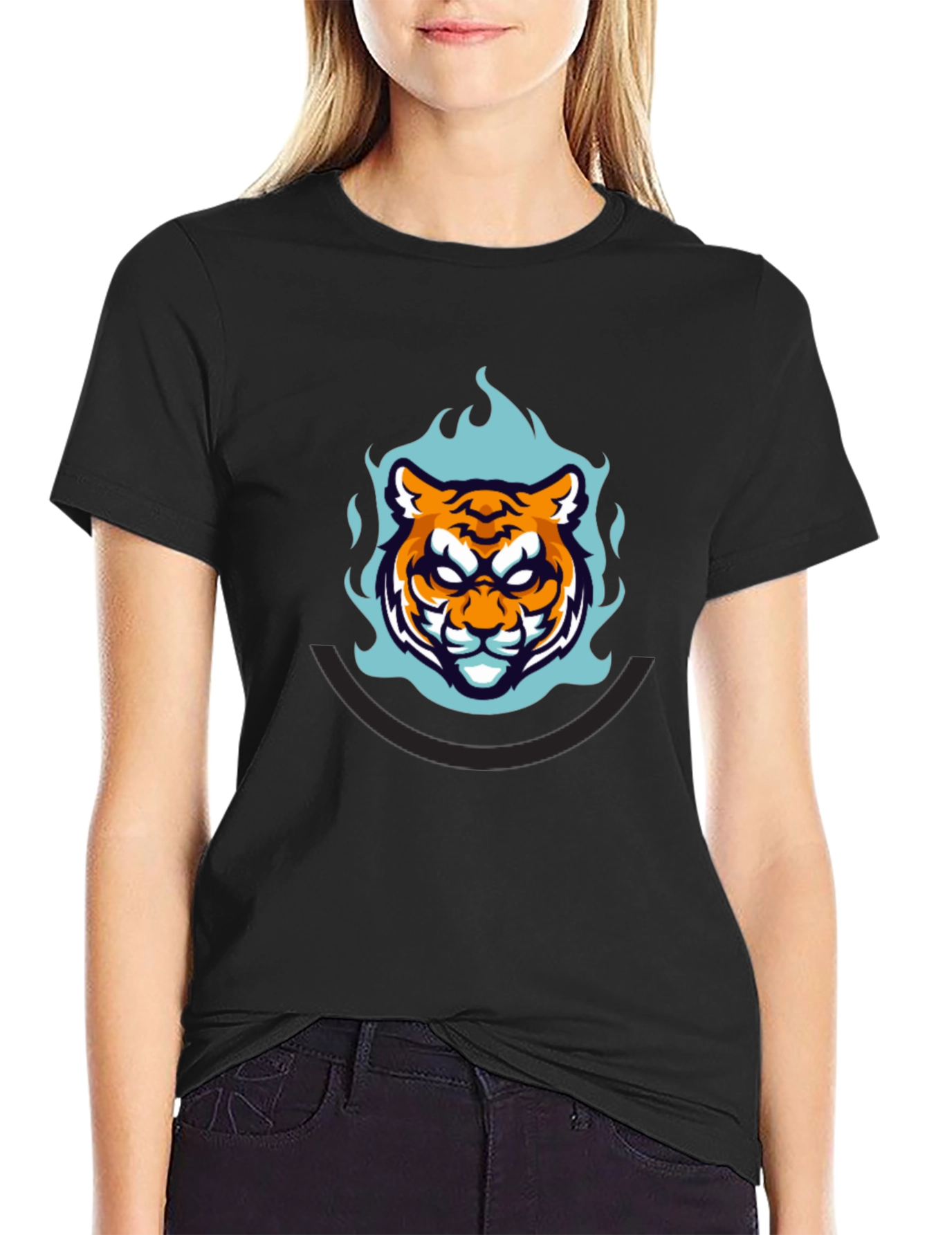 Bold Tiger Graphic Tee - Mens Black T-Shirt