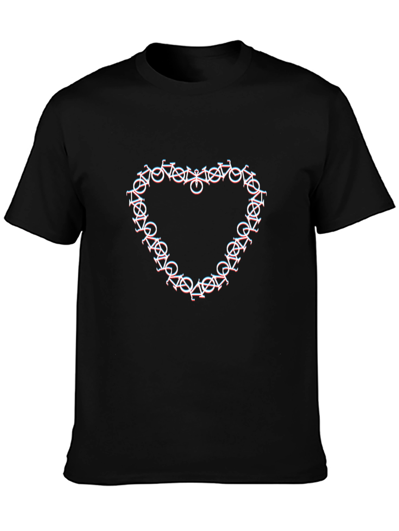 Bicycle Heart Graphic Black T-Shirt