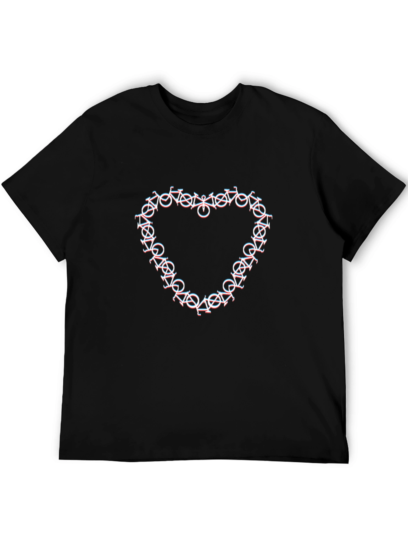 Bicycle Heart Graphic Black T-Shirt