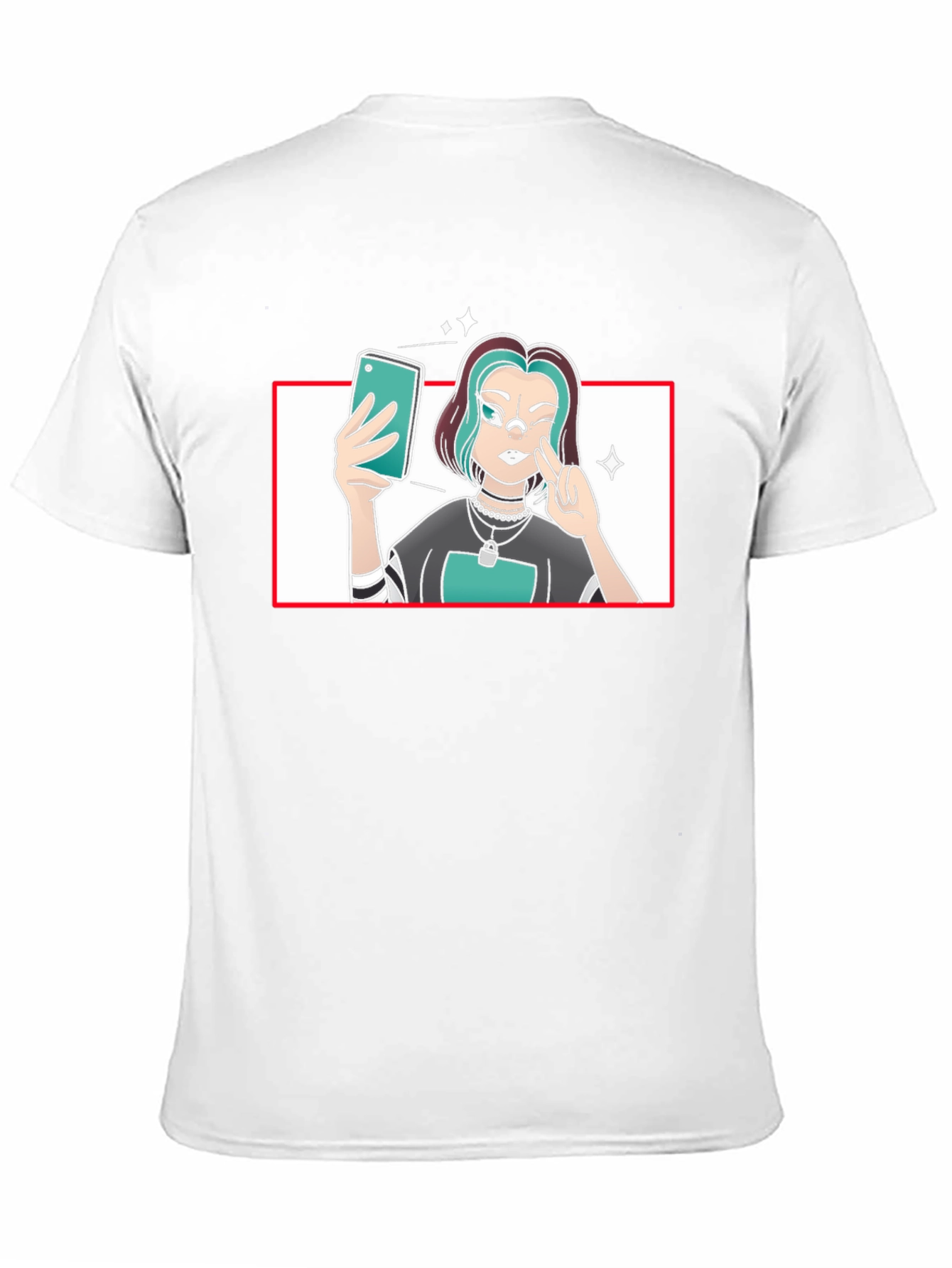 Selfie Girl Graphic Tee - Black Cotton T-Shirt