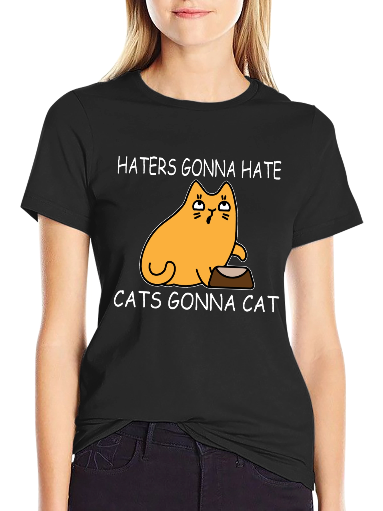 Haters Gonna Hate Cats Gonna Cat Black T-Shirt