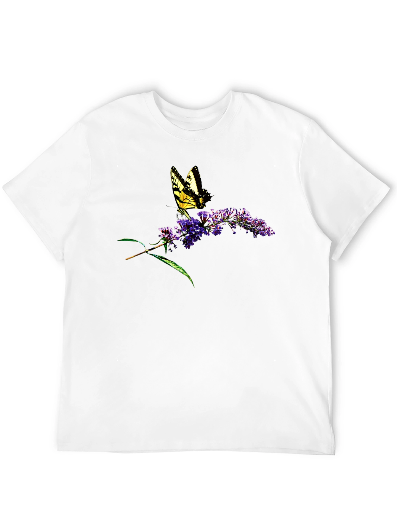 Butterfly on Flowers Graphic T-Shirt
