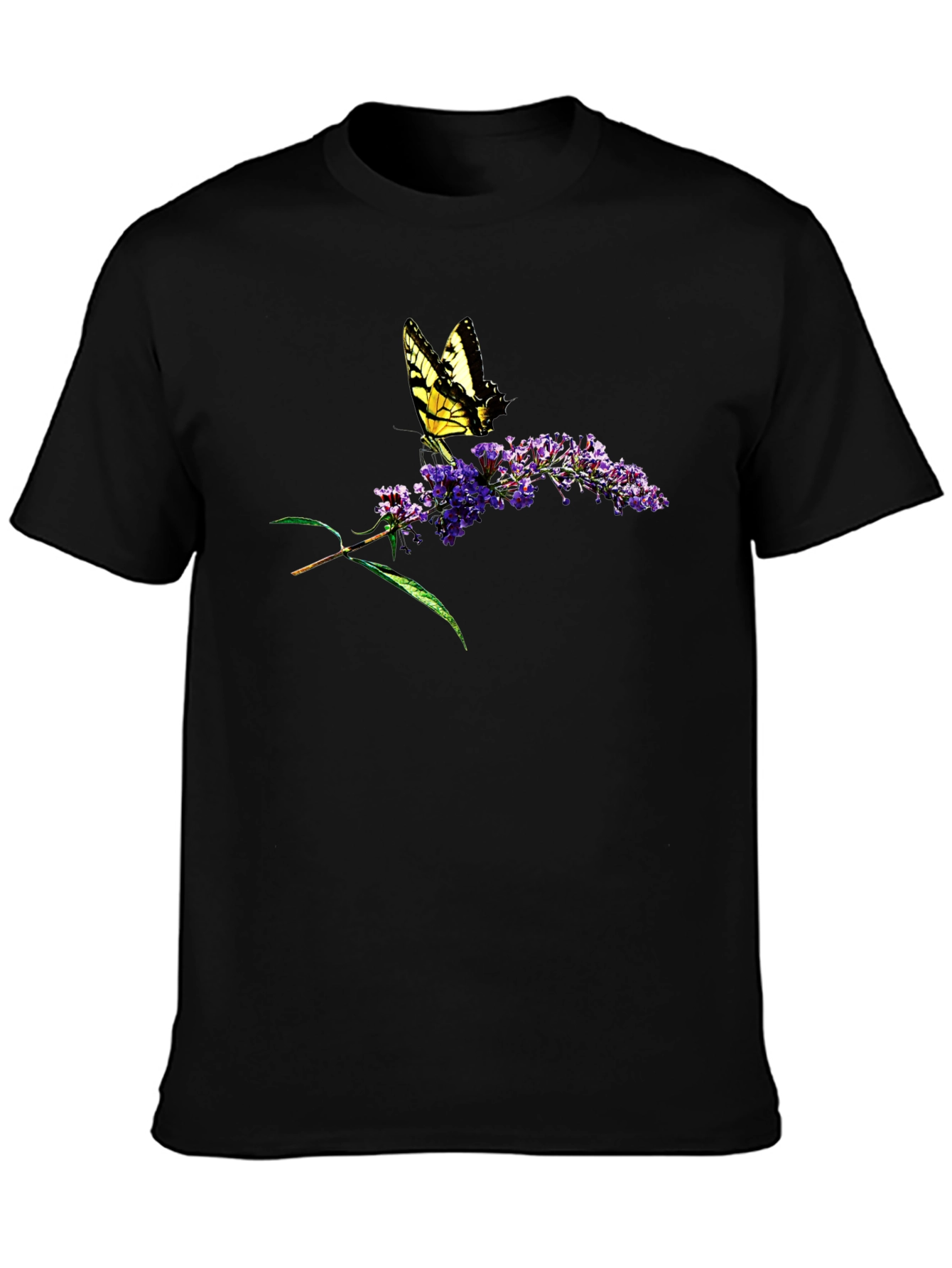 Butterfly on Flowers Graphic T-Shirt