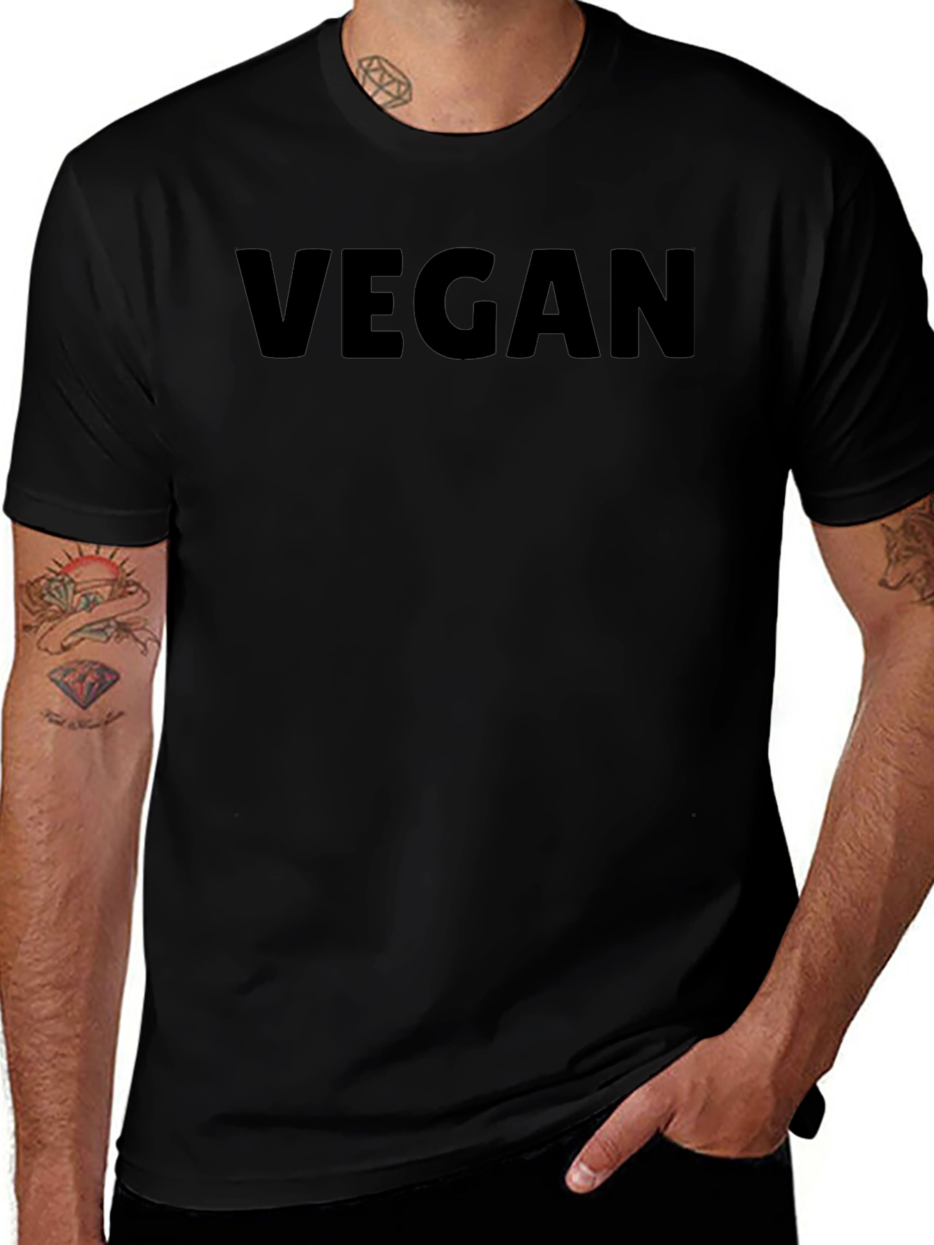 Vegan Statement Tee - Unisex Black T-Shirt