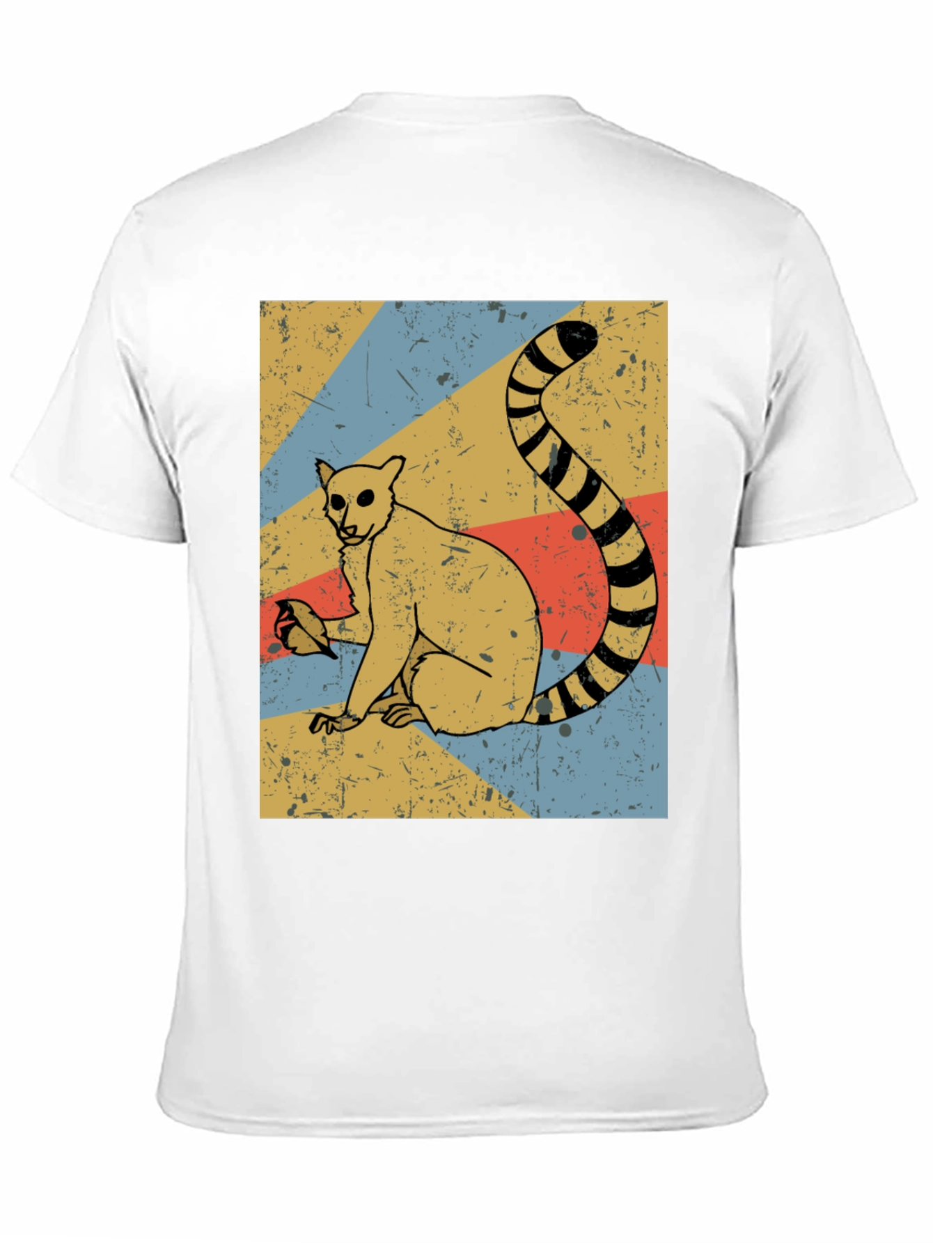 Retro Lemur Graphic Tee - Black Cotton Blend