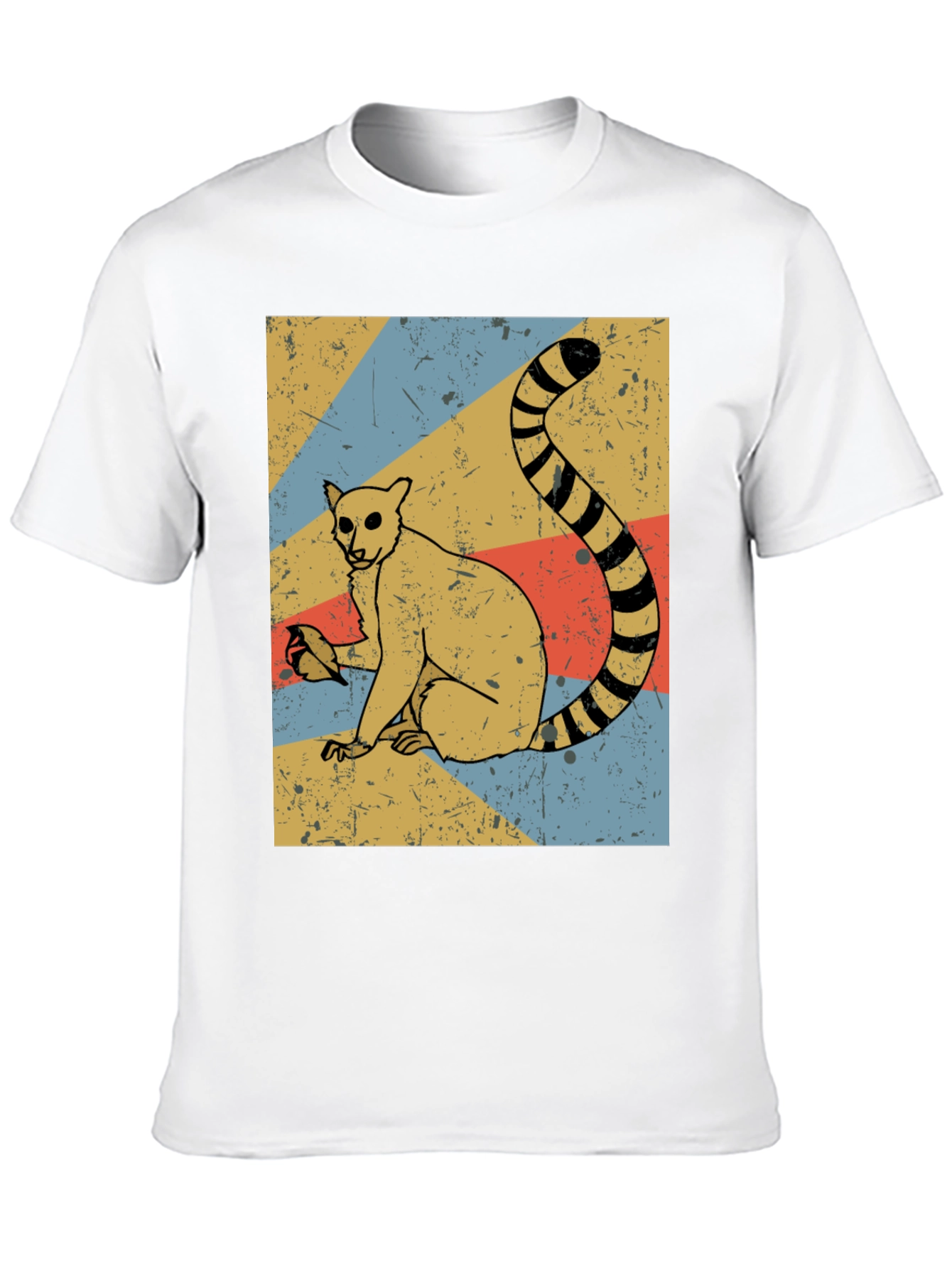 Retro Lemur Graphic Tee - Black Cotton Blend