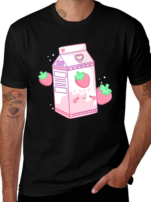 Kawaii Strawberry Milk T-Shirt - Cute Anime Style