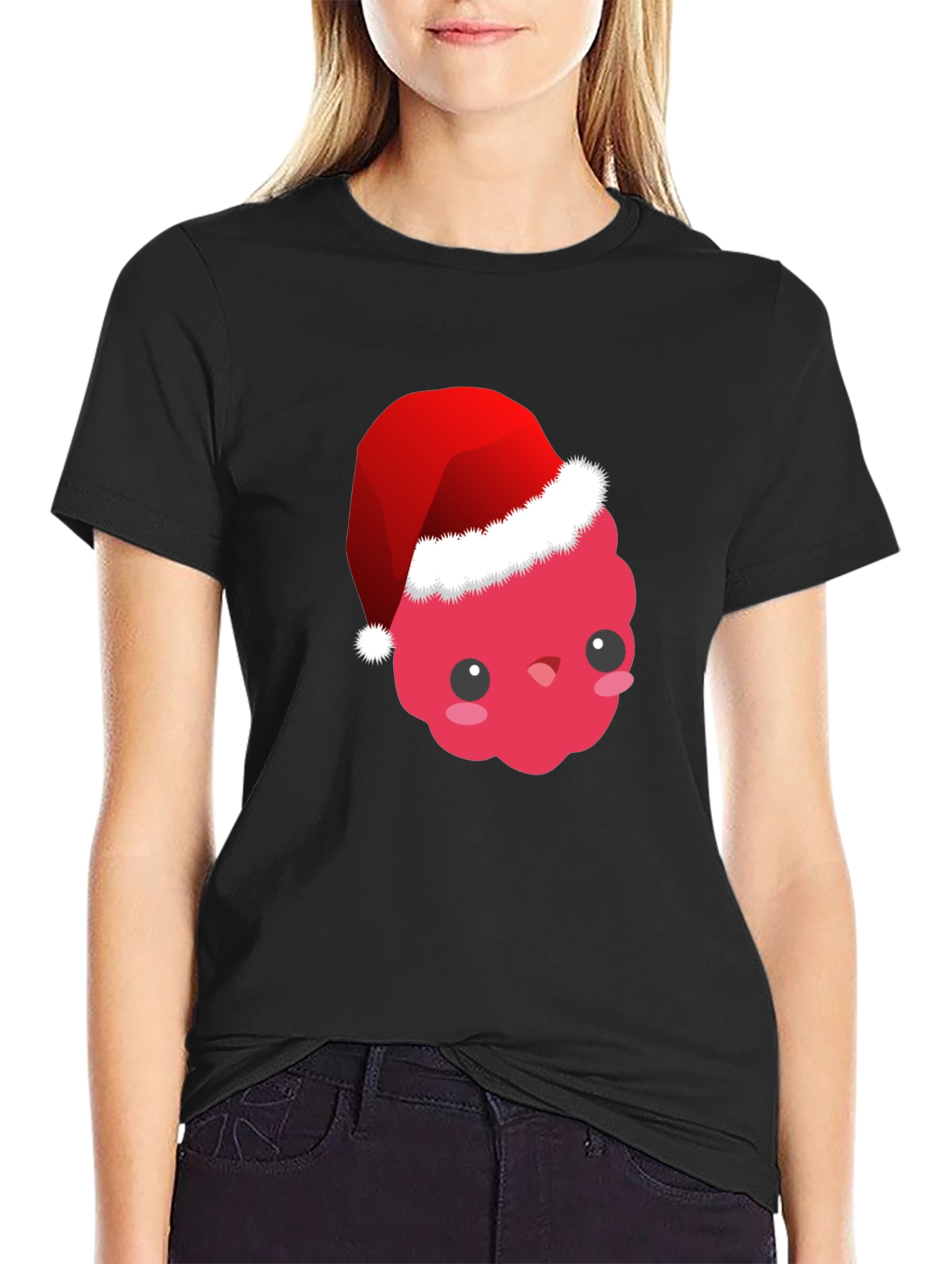 Cute Raspberry Santa Hat T-Shirt