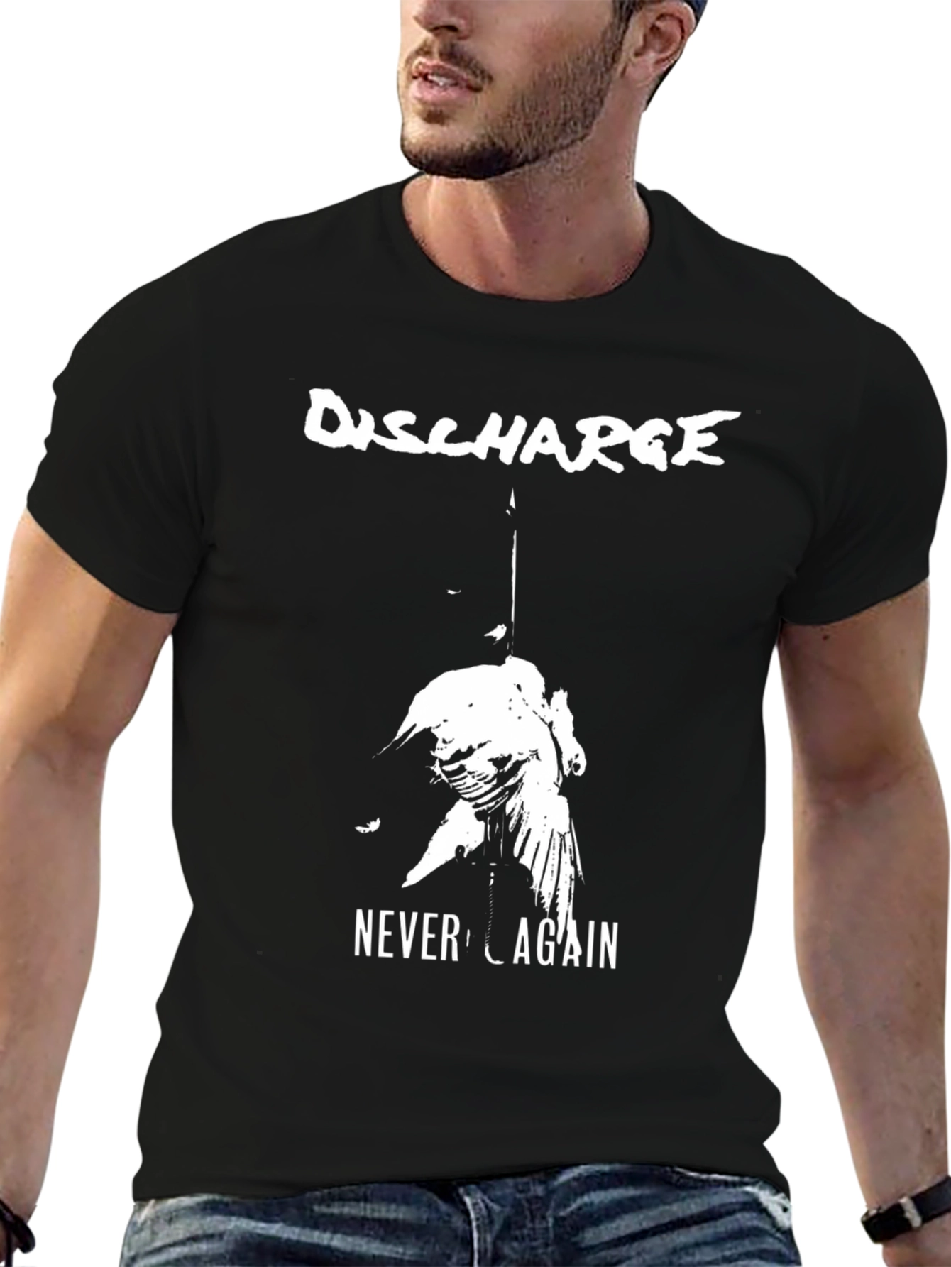 Discharge Never Again Graphic T-Shirt