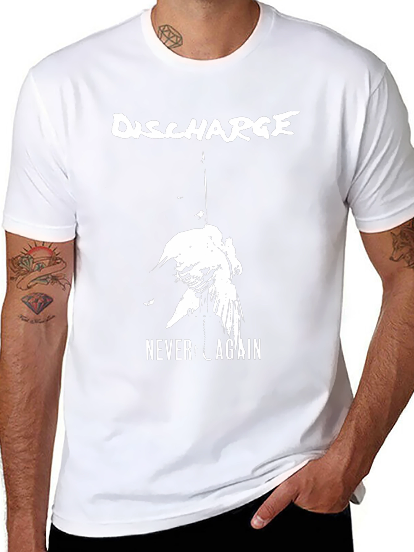 Discharge Never Again Graphic T-Shirt