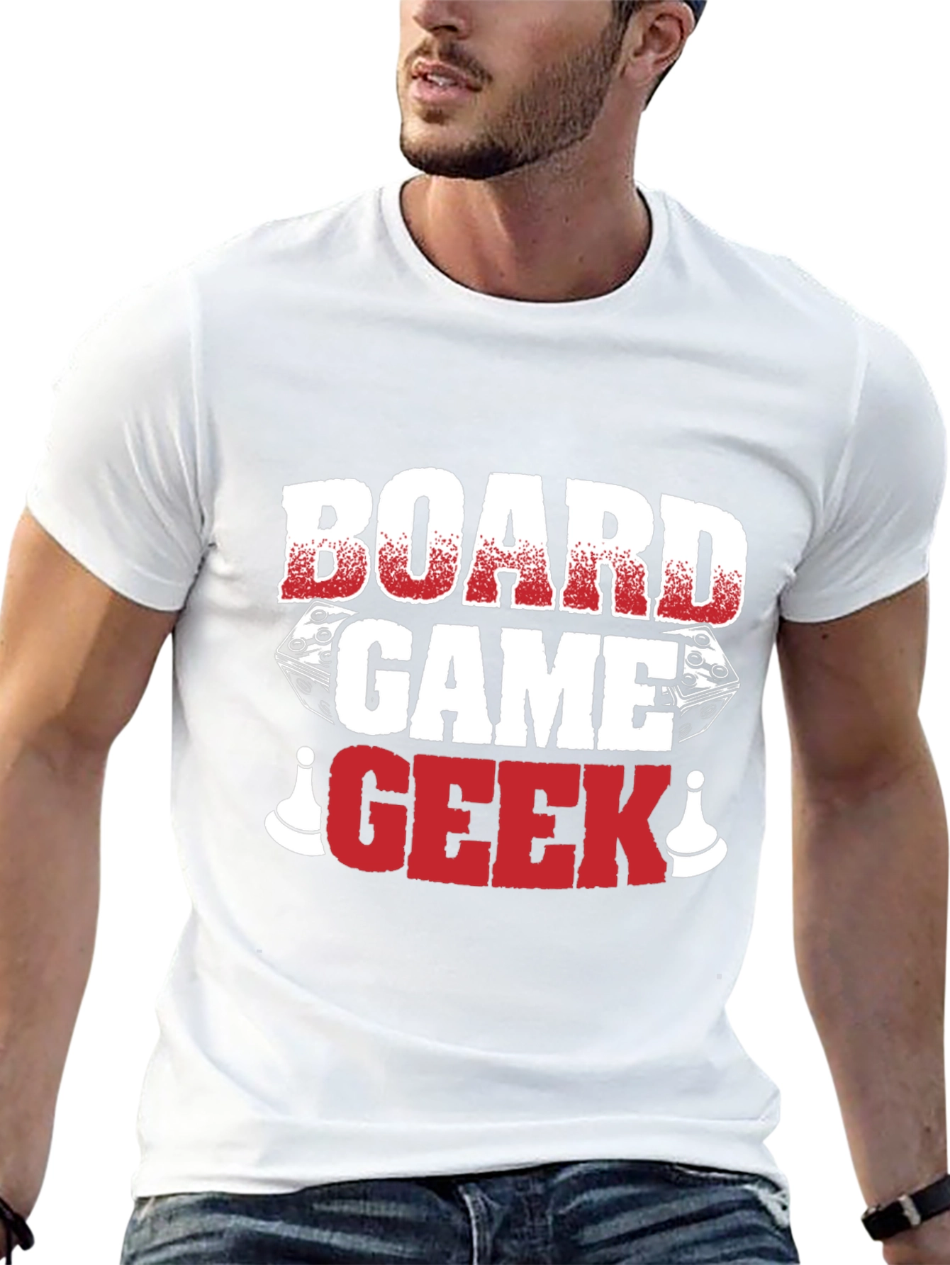 Board Game Geek T-Shirt - Dice and Pawn Graphic