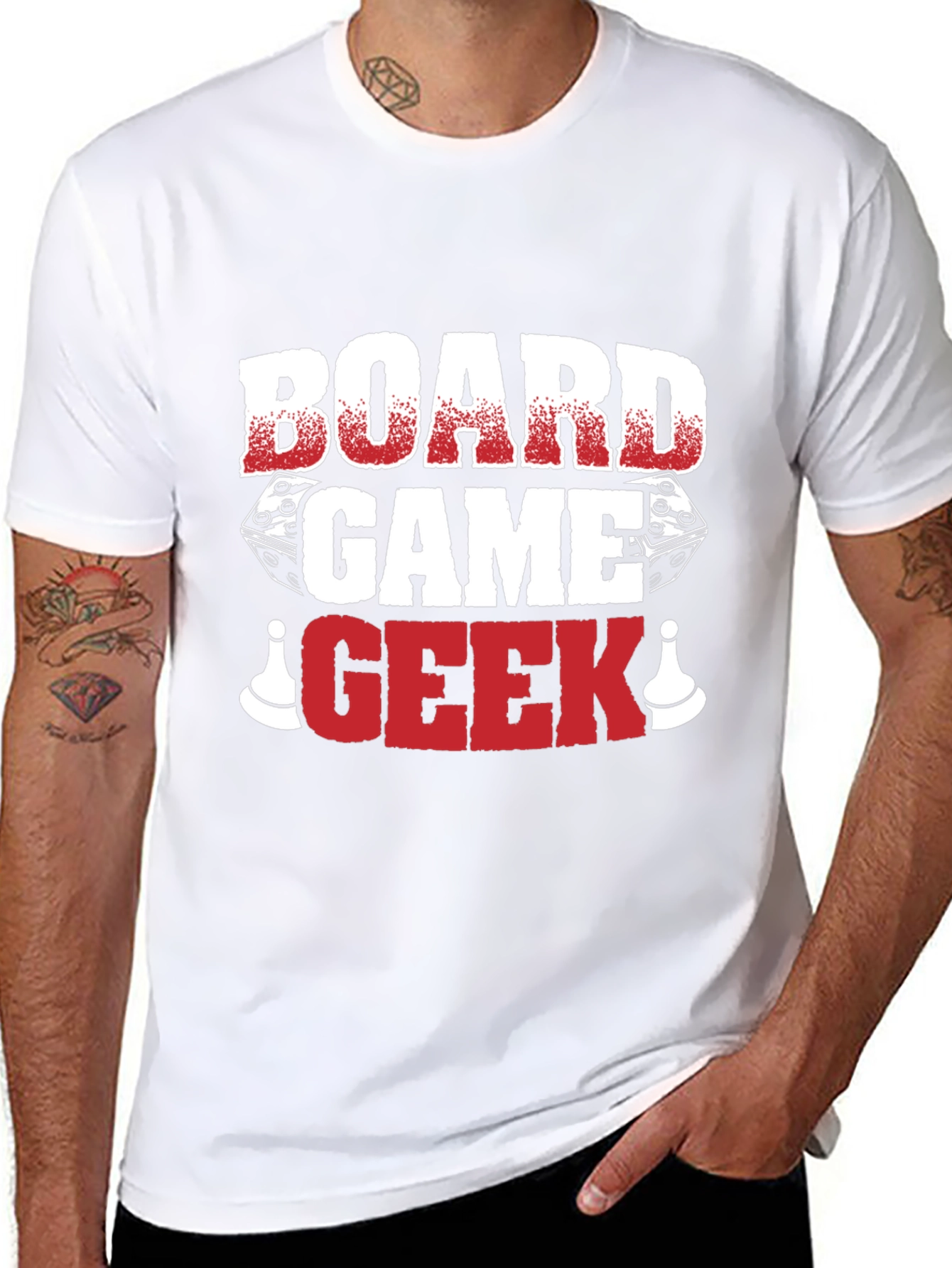 Board Game Geek T-Shirt - Dice and Pawn Graphic