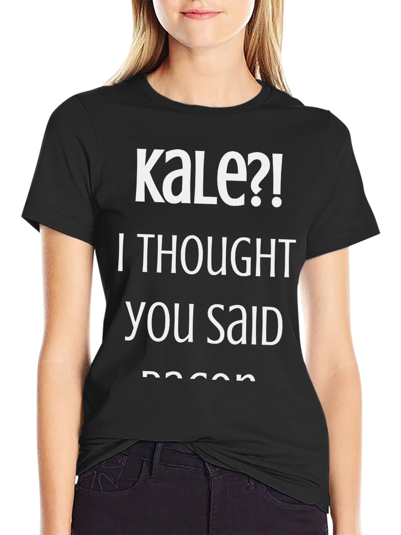 Funny Kale vs Bacon Graphic T-Shirt