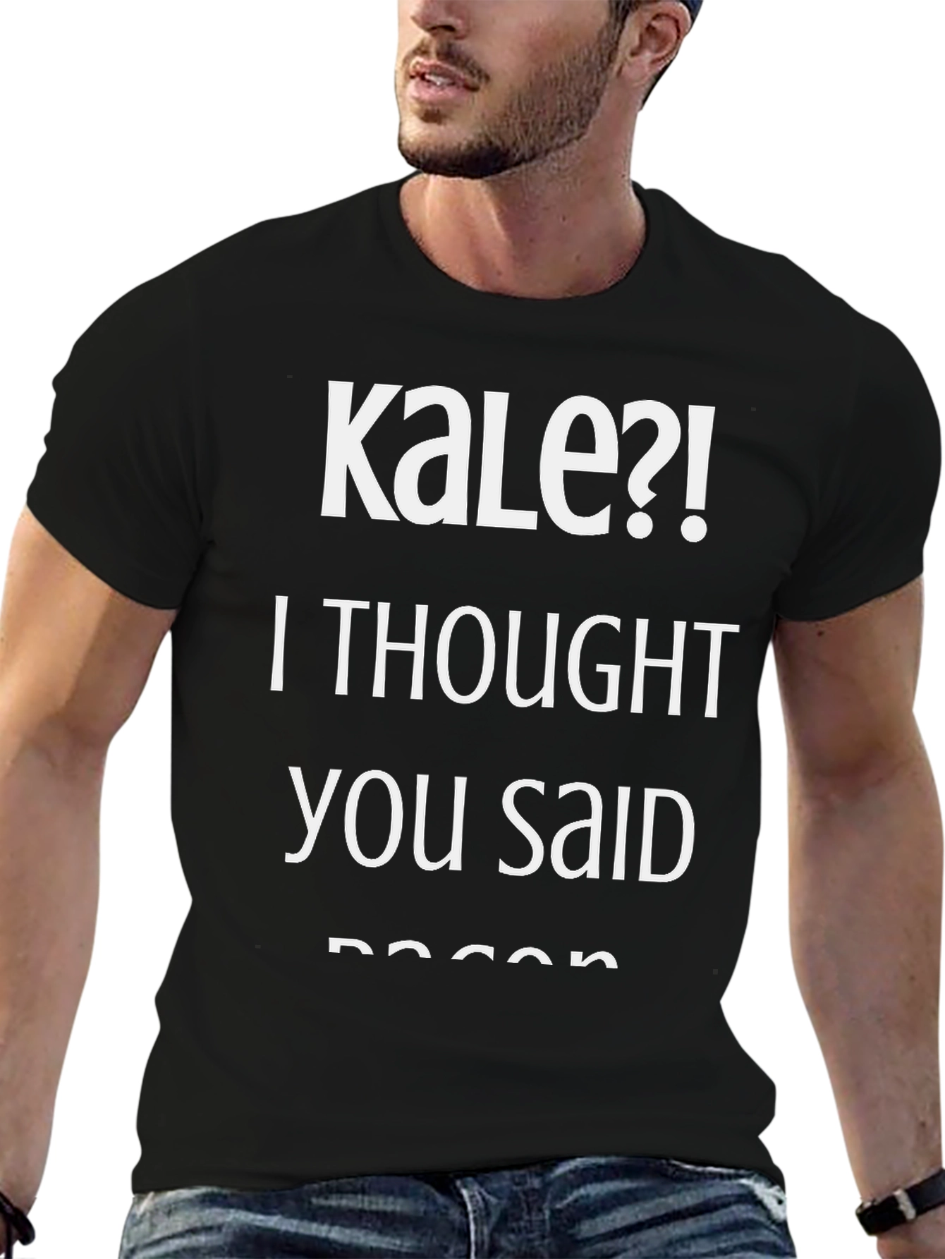 Funny Kale vs Bacon Graphic T-Shirt