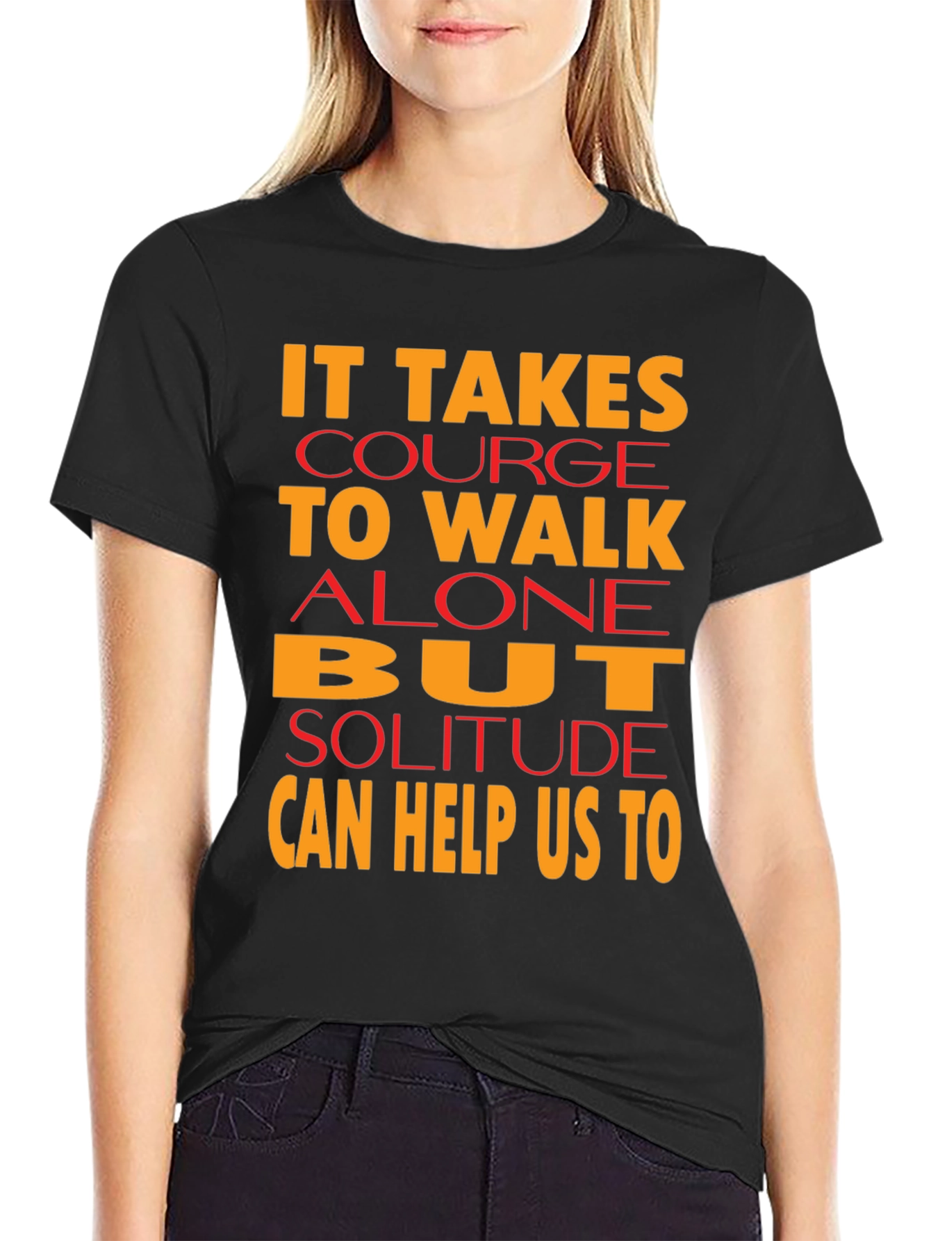Courage to Walk Alone Graphic Tee - Black