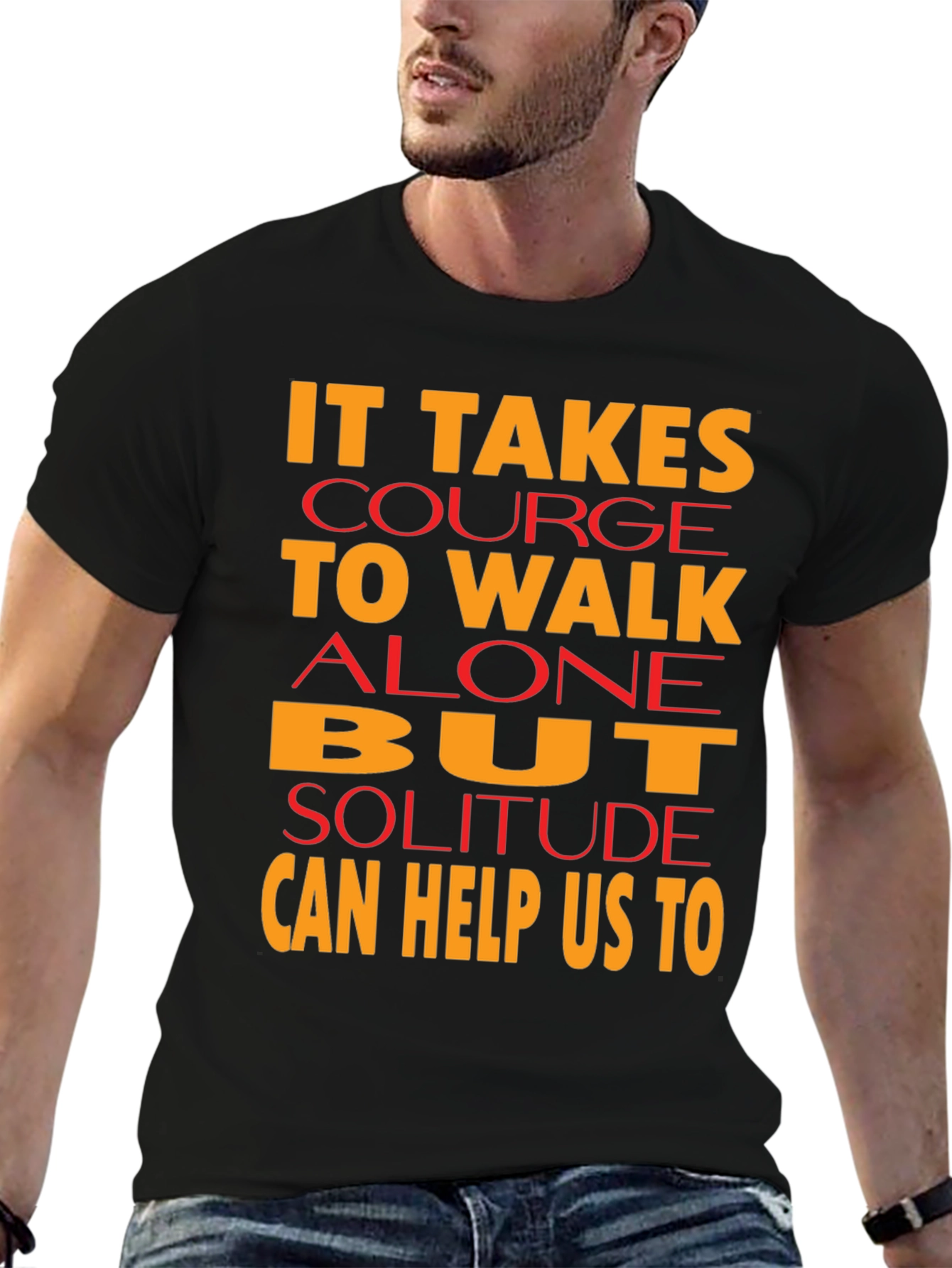 Courage to Walk Alone Graphic Tee - Black