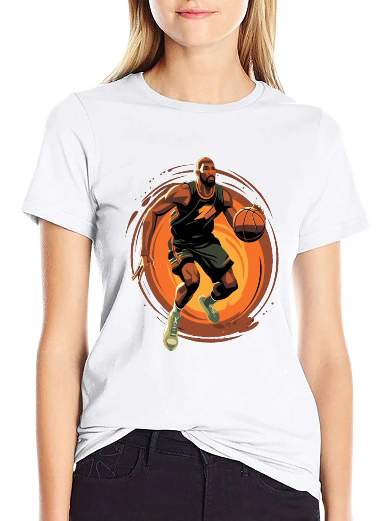 Basketball Player Graphic Tee - Black