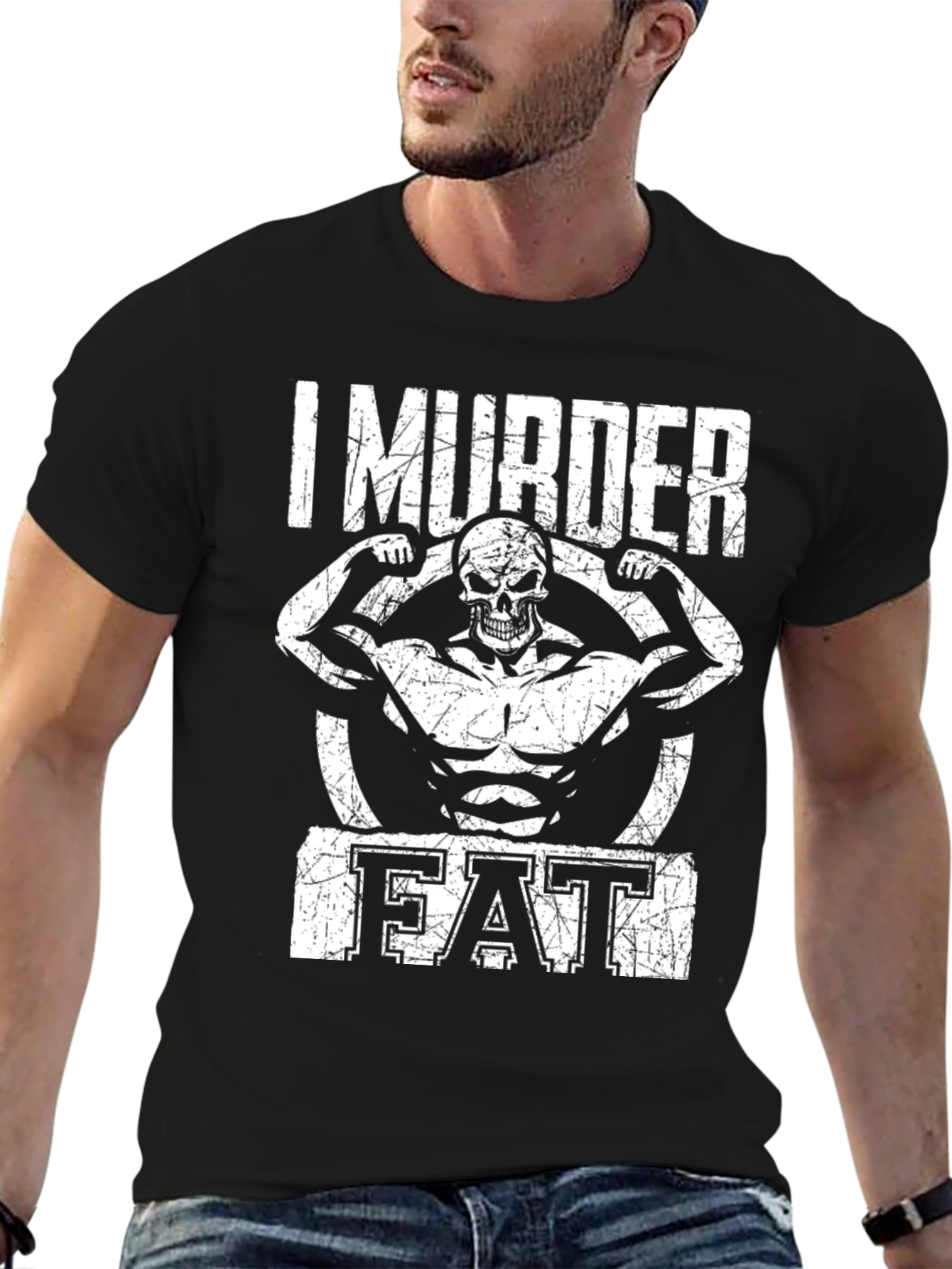 I Murder Fat Skull Gym T-Shirt