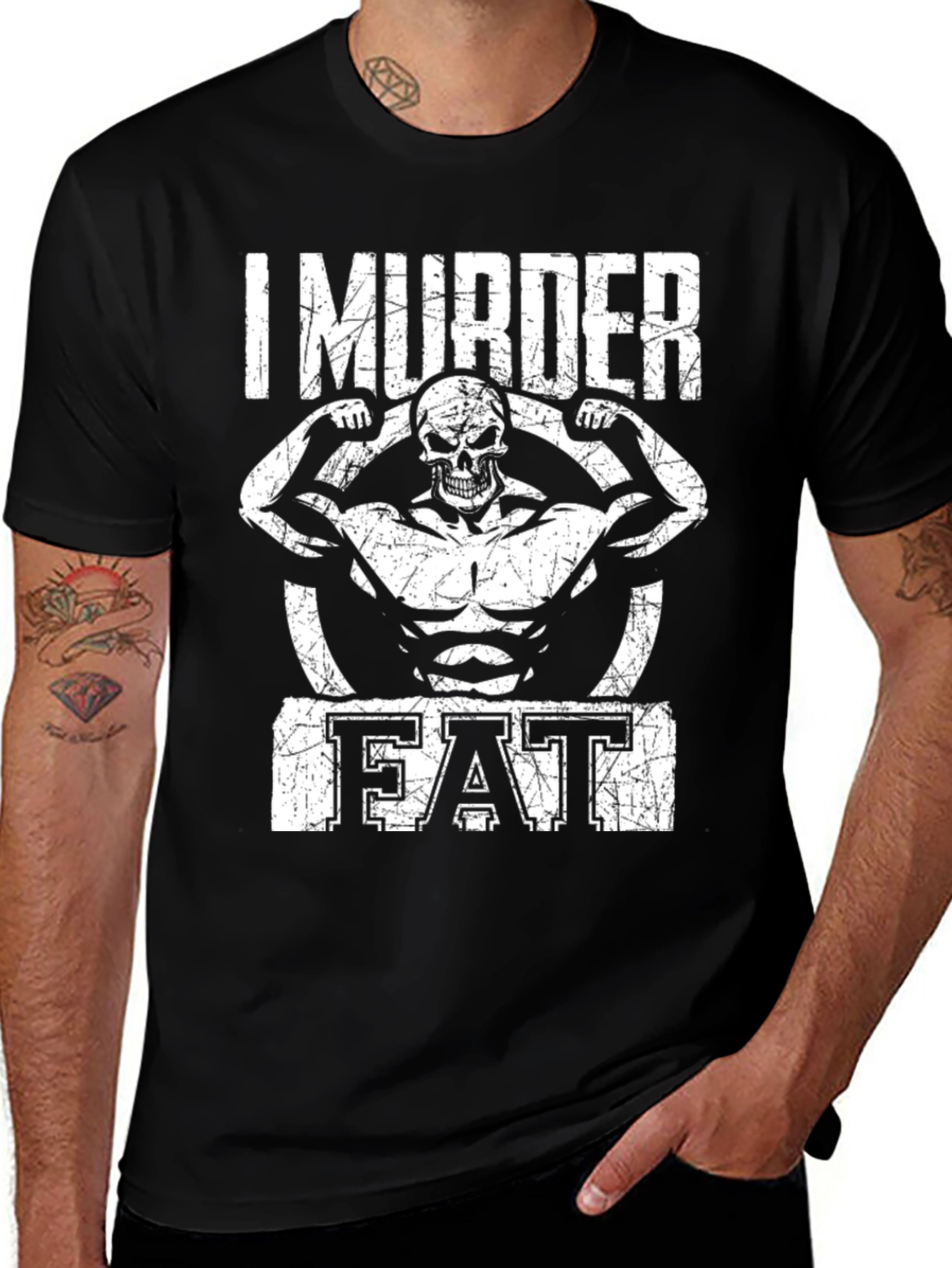 I Murder Fat Skull Gym T-Shirt