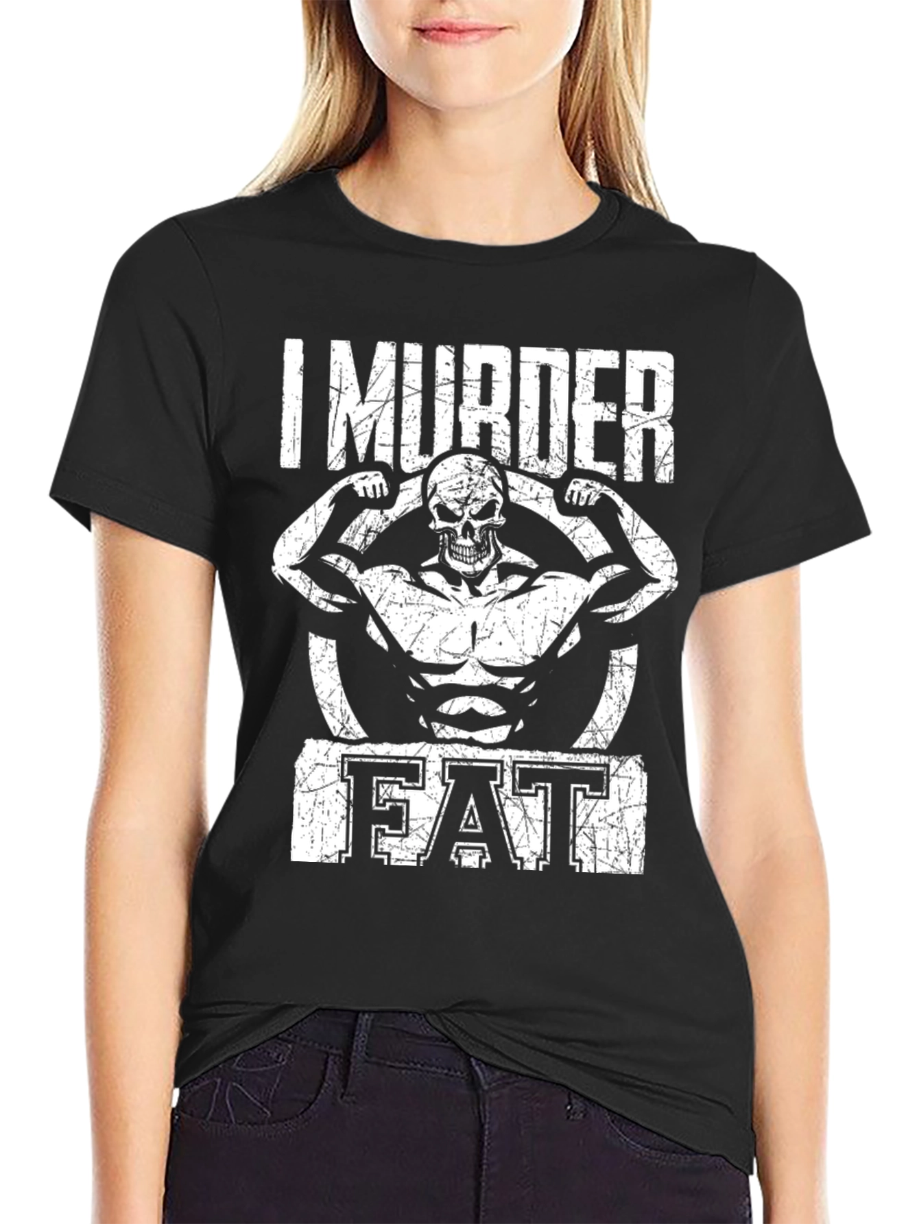I Murder Fat Skull Gym T-Shirt