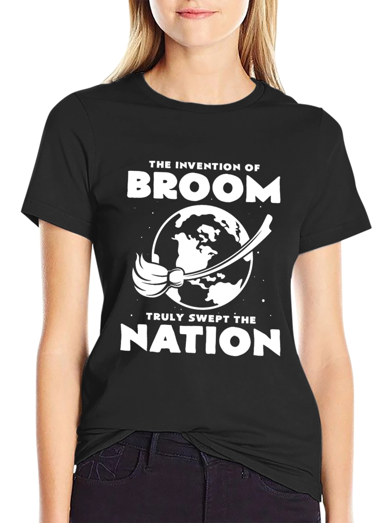 Broom Invention T-Shirt Funny Cleaning Design