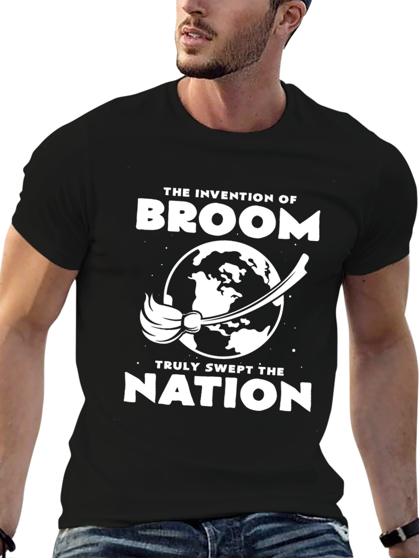 Broom Invention T-Shirt Funny Cleaning Design